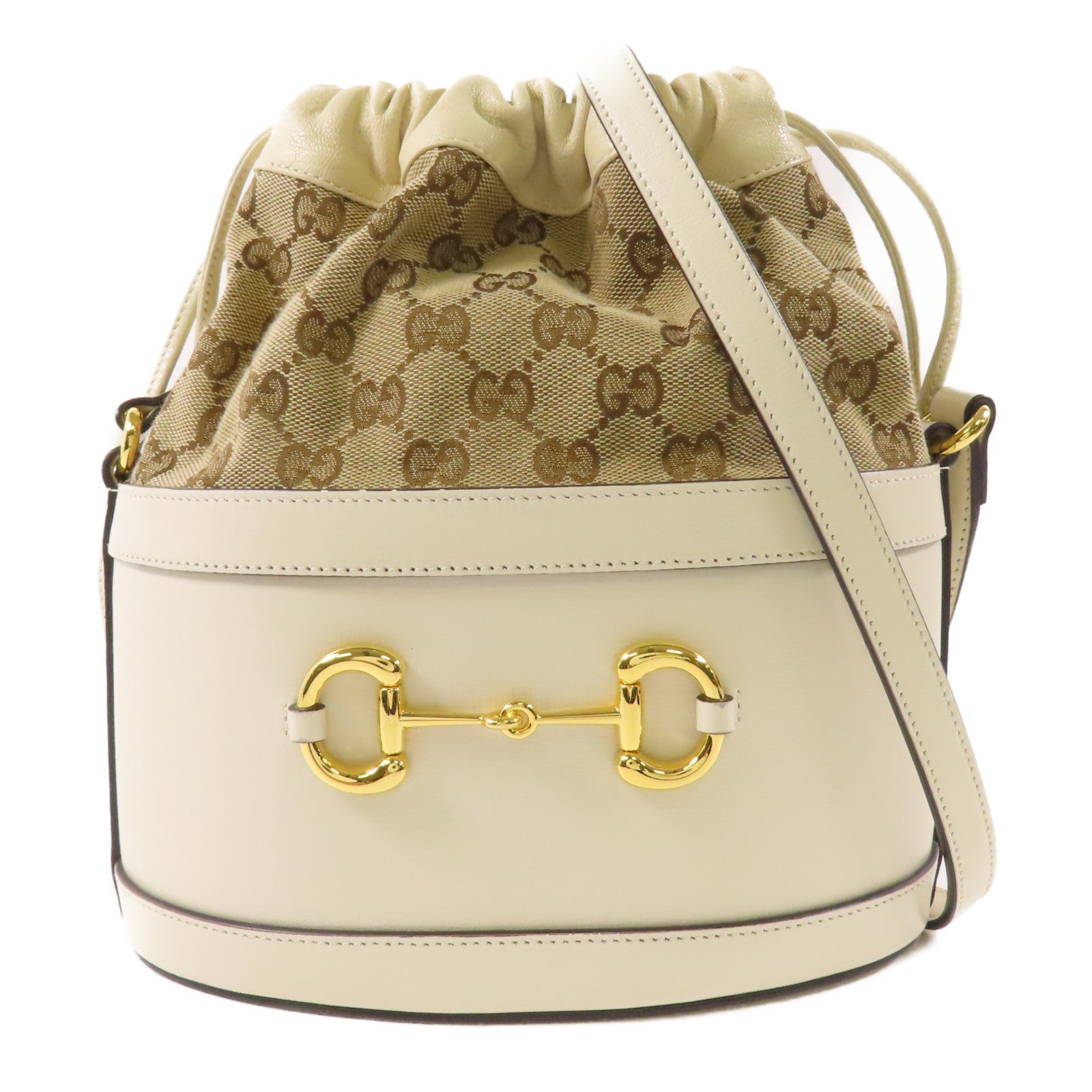 GUCCI GG GHW Shoulder Bag 602118 Calfskin Leather Brown/Beige