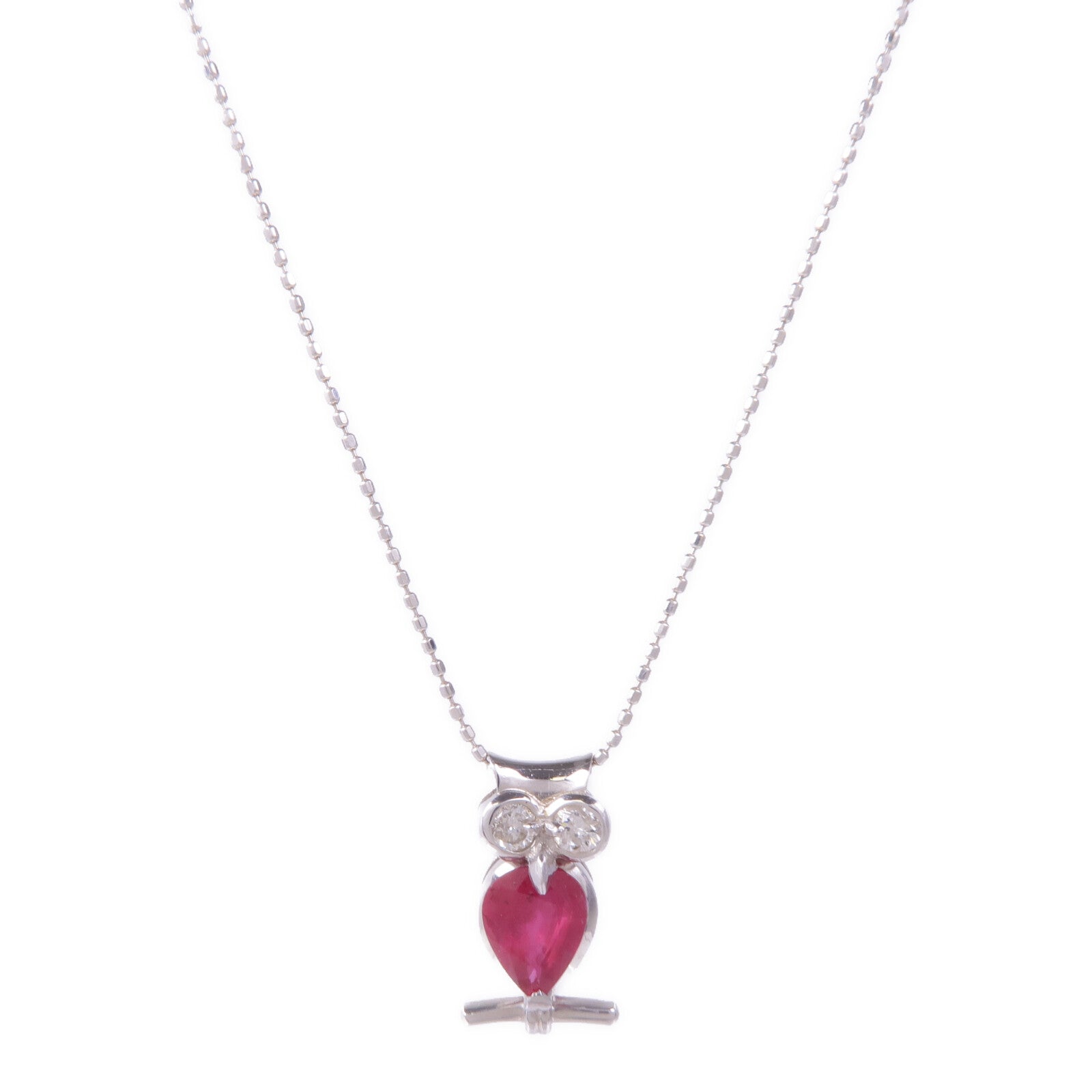 JEWELRY 【激減優惠】18K白金Ruby Diamond Necklace紅寶石/鑽石項鍊