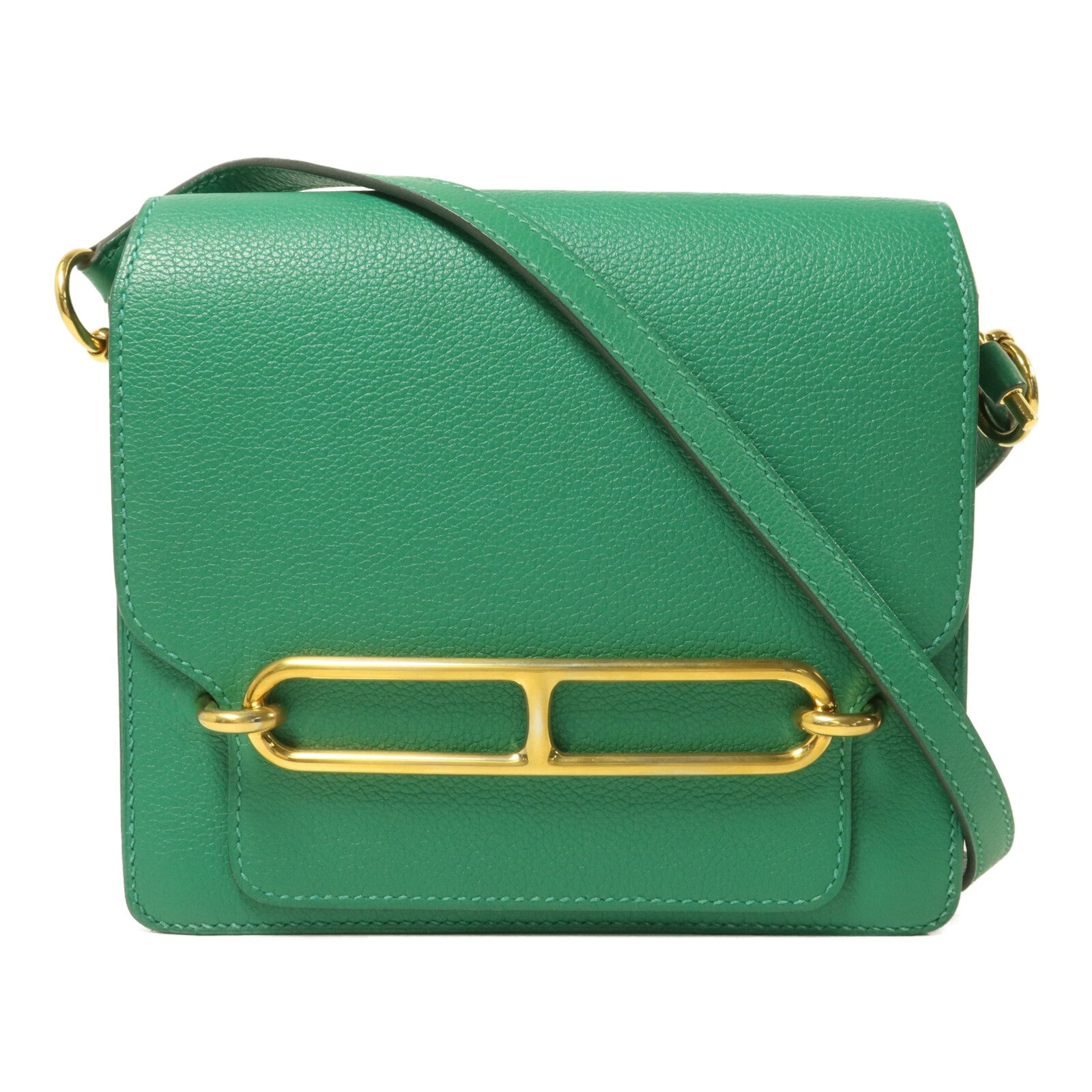 HERMES Evercolor皮革Roulis Mini肩背袋Vert Vertigo