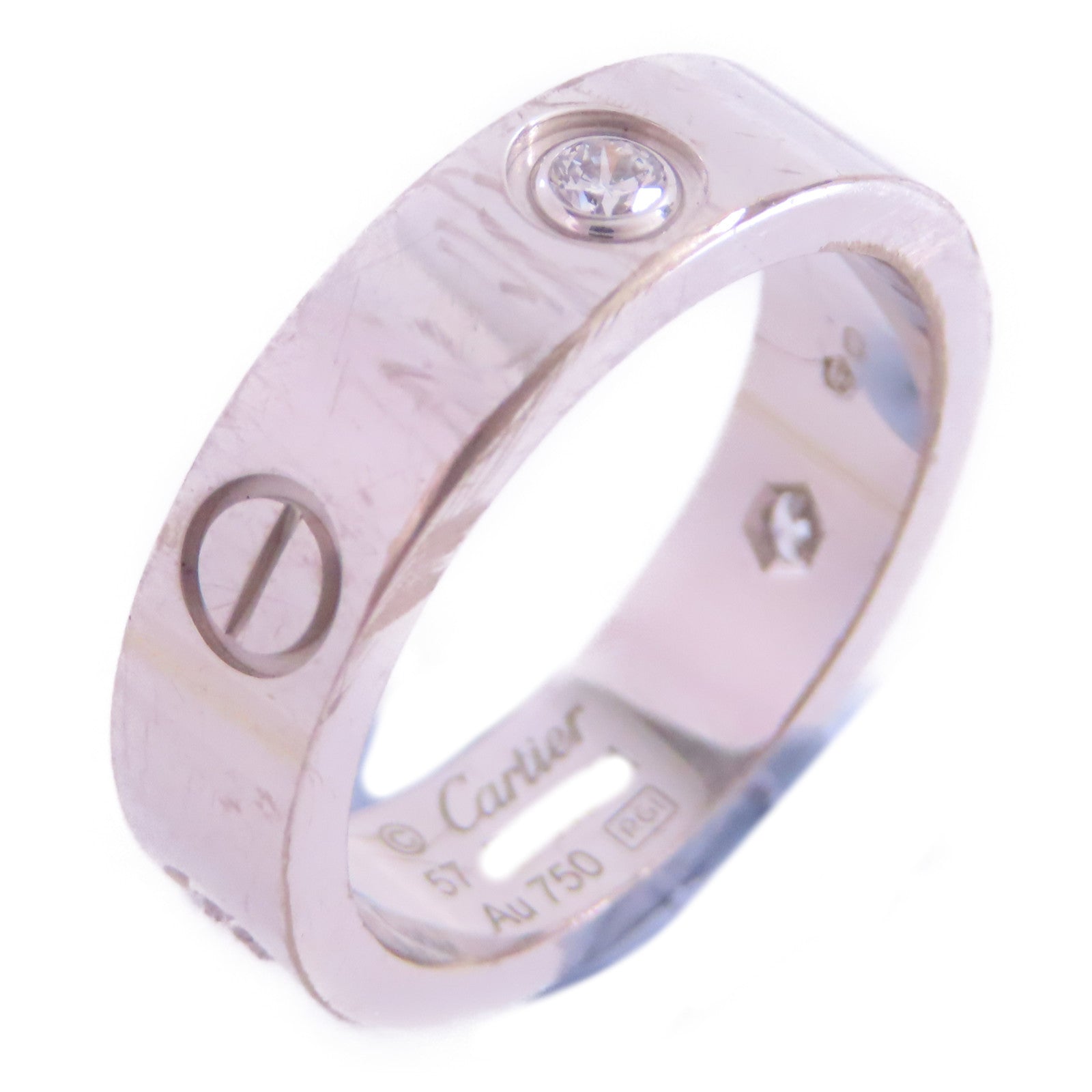 CARTIER (PRICE DOWN) Diamond Love Ring Cartier#57/US#7.75 18K White Gold
