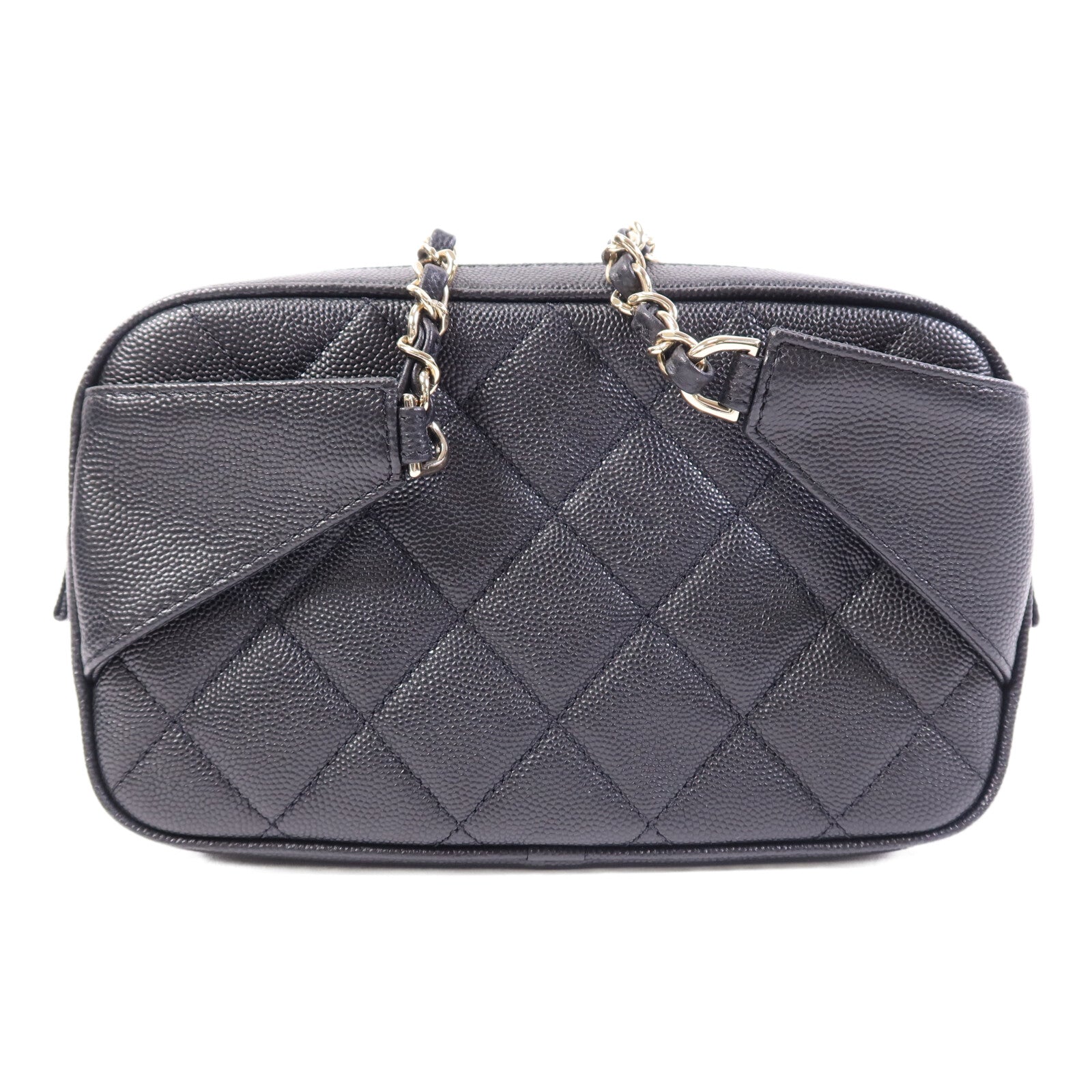 CHANEL 牛皮皮革Waist Bag金扣鏈帶腰包