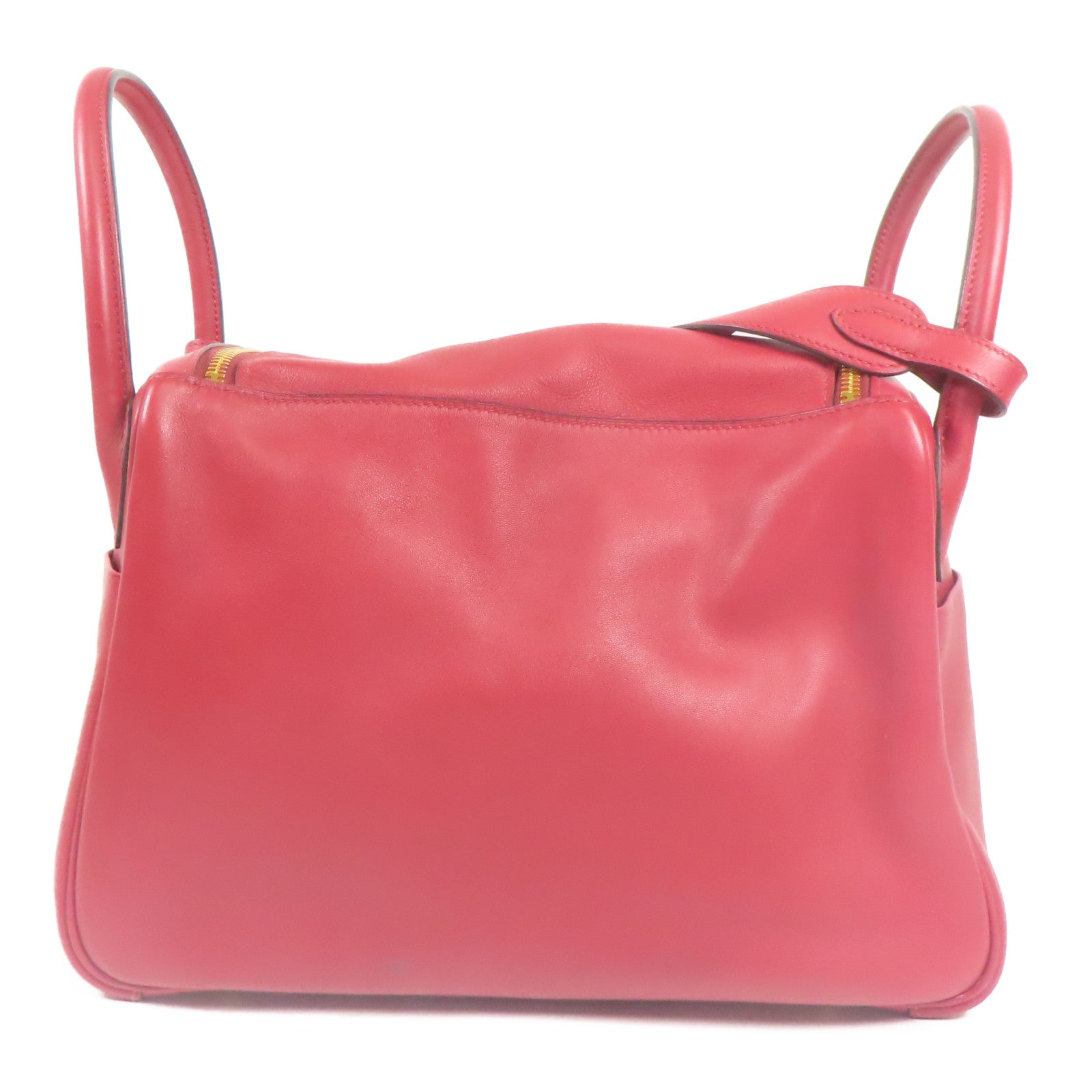 HERMES Swift皮革Lindy 30金扣手挽肩背兩用袋Rouge Piment