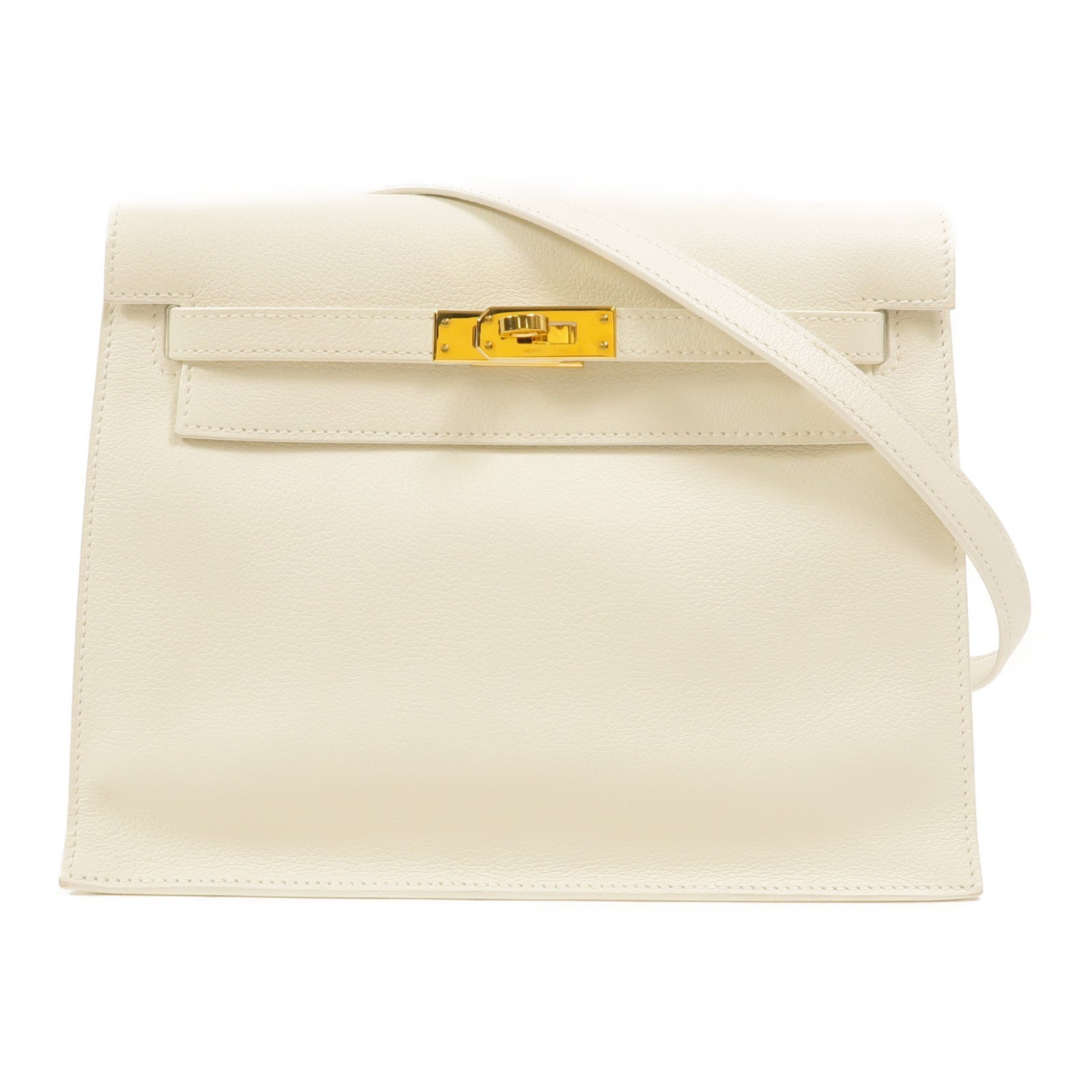 HERMES Evercolor皮革Kelly Danse II肩背袋Blanc