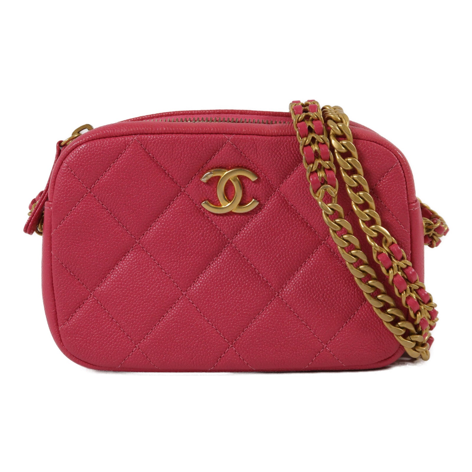 CHANEL 牛皮皮革Camera Bag鏈帶肩背袋