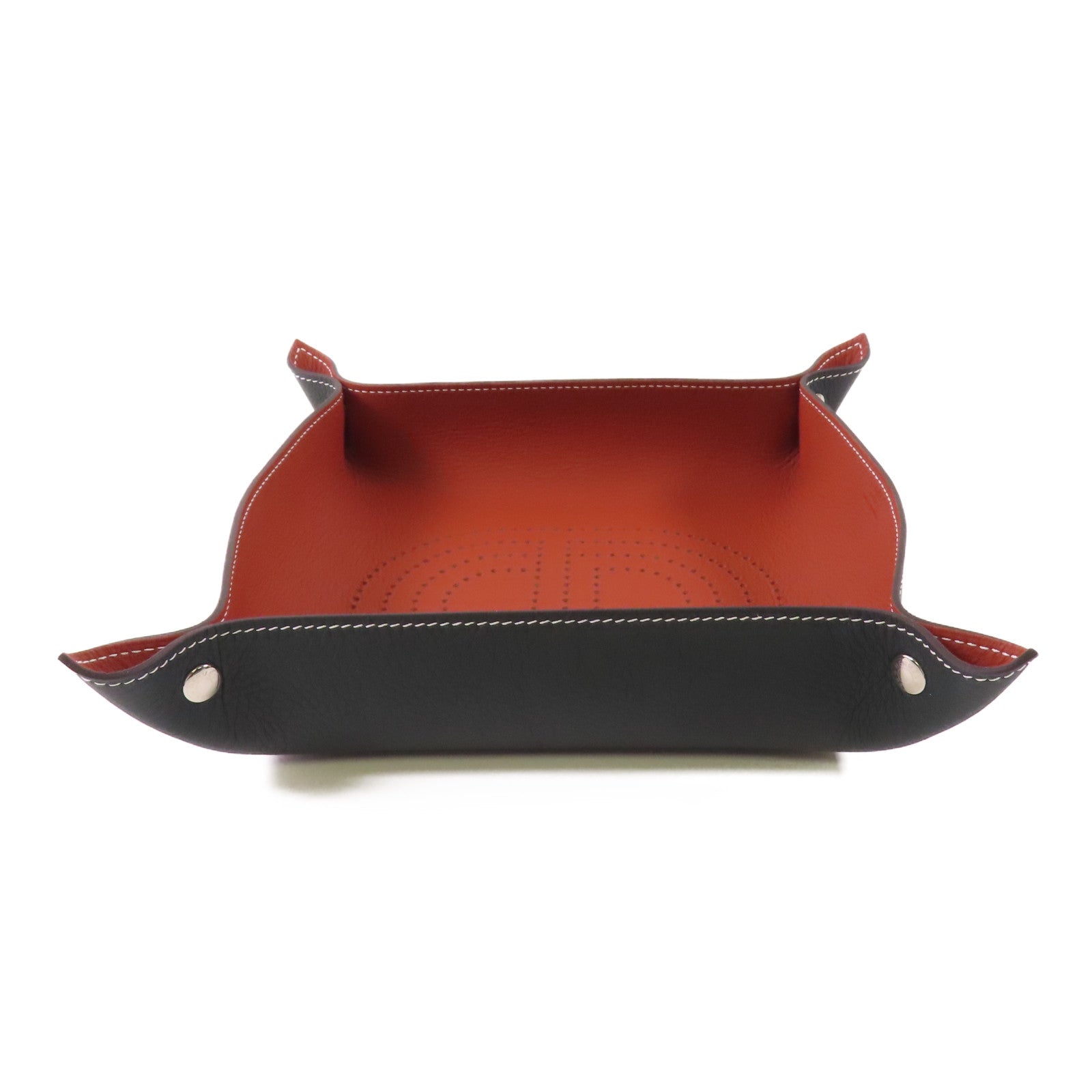 HERMES Clemence皮革In The Loop Change Tray銀扣托盤