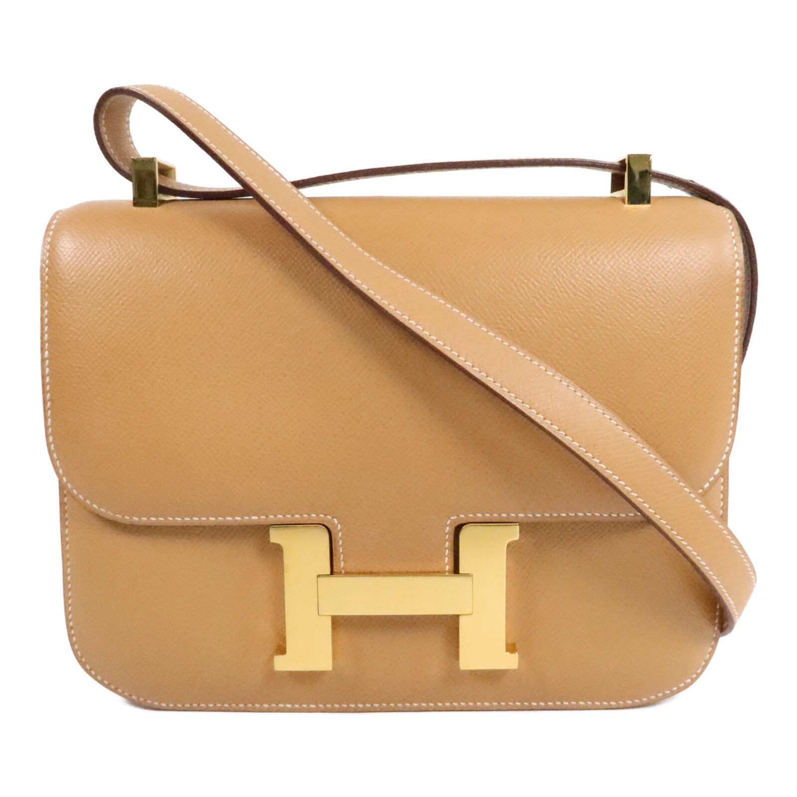 HERMES Epsom皮革Constance 24肩背袋Naturel