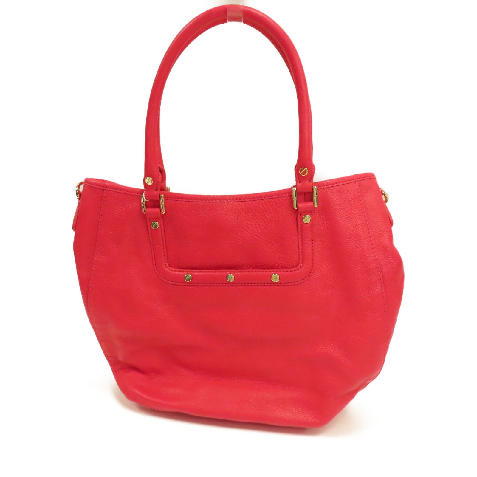 【激減優惠】牛皮皮革Tote Bag金扣手挽肩背兩用袋粉紅色