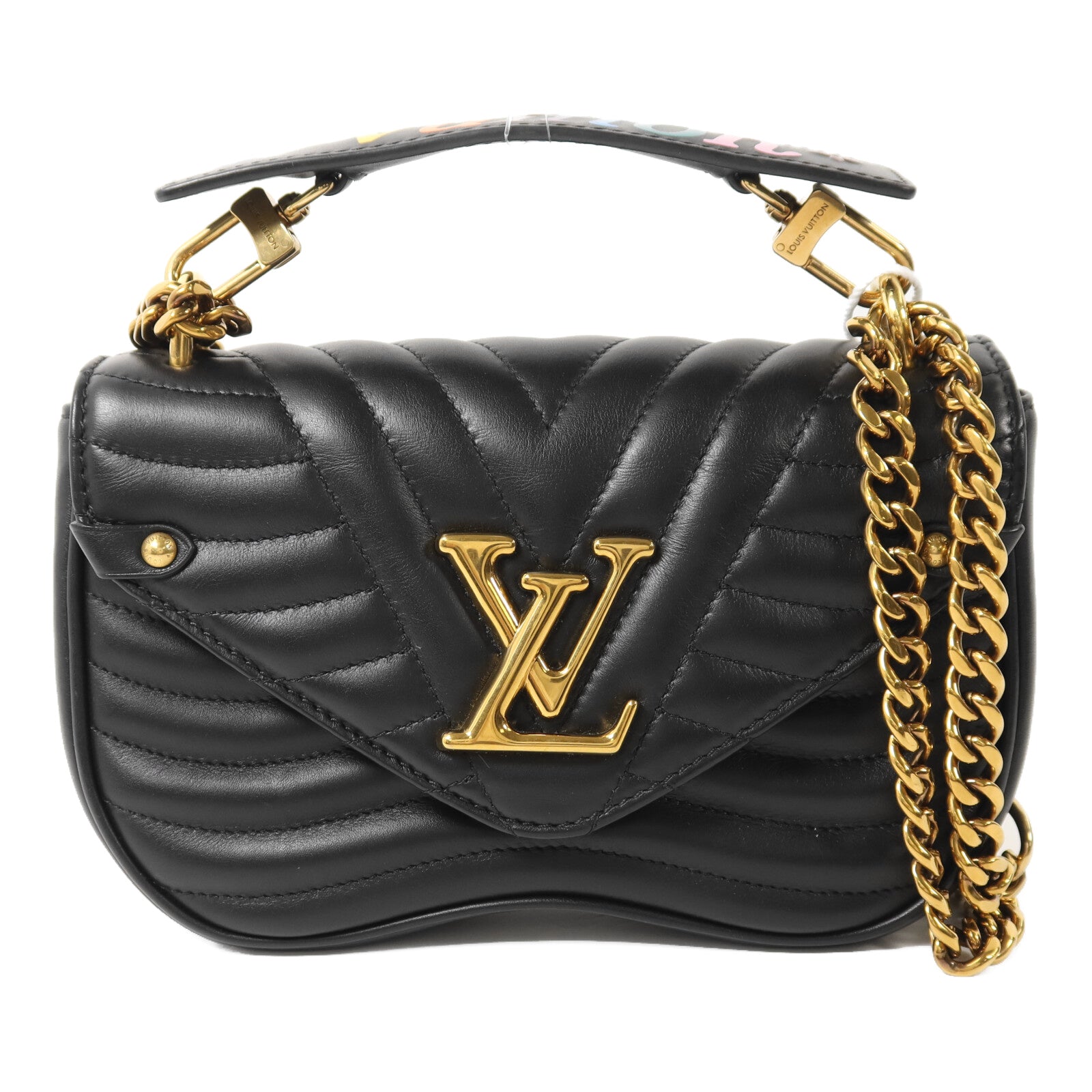LOUIS VUITTON 牛皮皮革New Wave PM鏈帶手挽肩背兩用袋