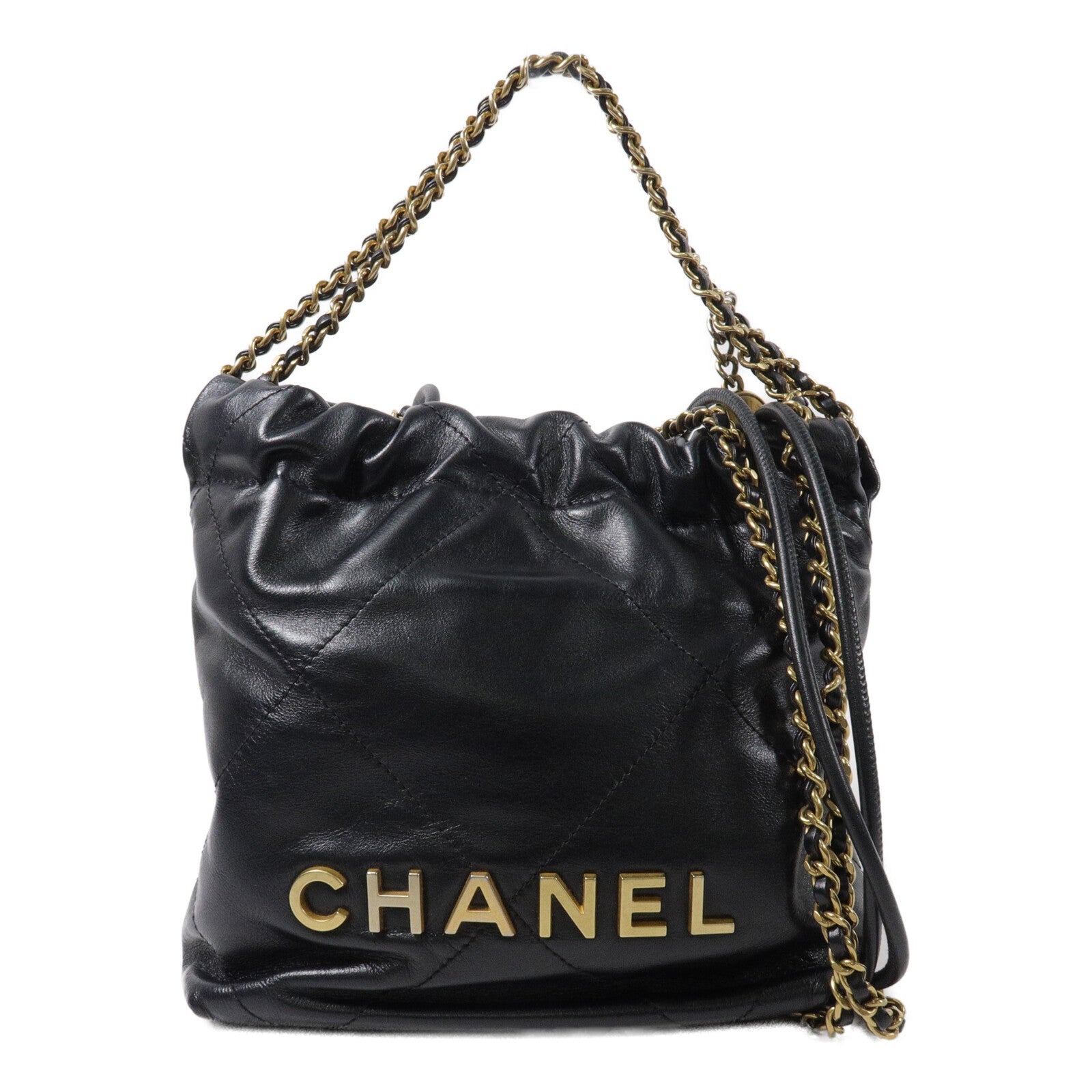 CHANEL 牛皮皮革Chanel 22 Mini鏈帶手挽肩背兩用袋