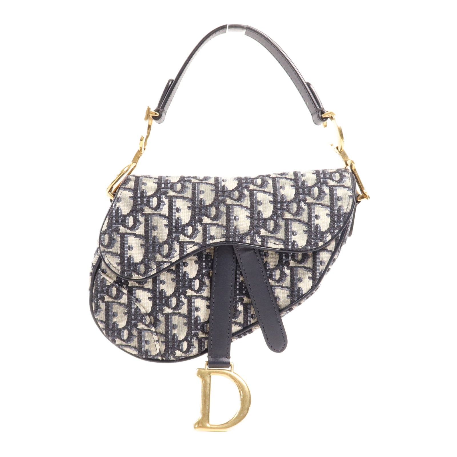 Dior 帆布Mini Saddle金扣肩背袋