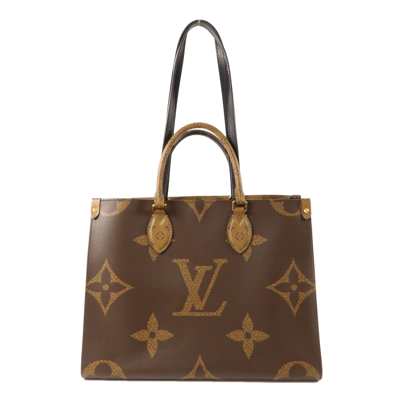 LOUIS VUITTON Monogram Giant On The Go MM金扣手挽肩背兩用袋