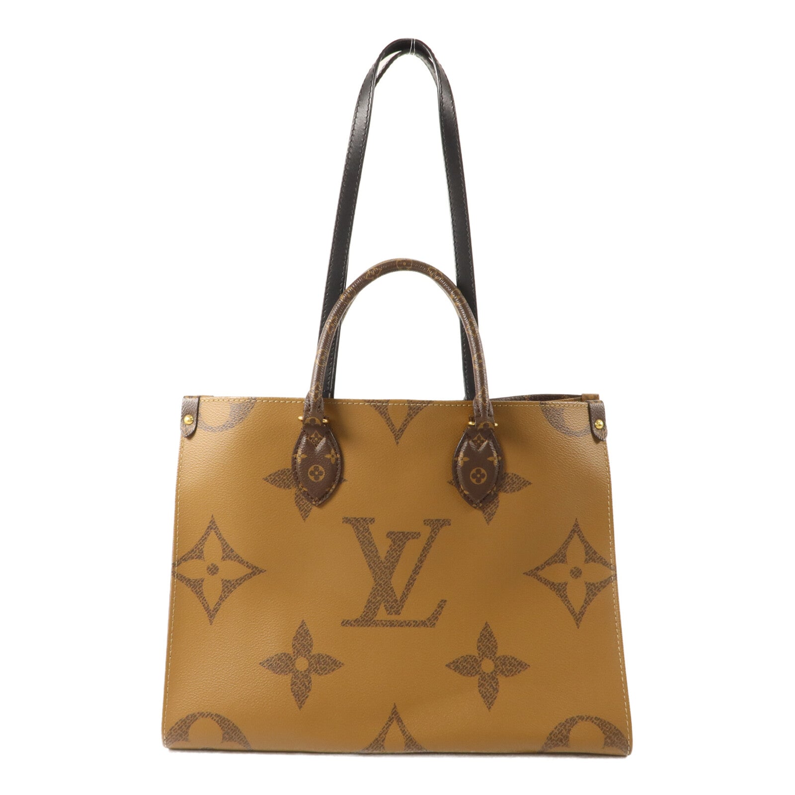 LOUIS VUITTON Monogram Giant On The Go MM金扣手挽肩背兩用袋