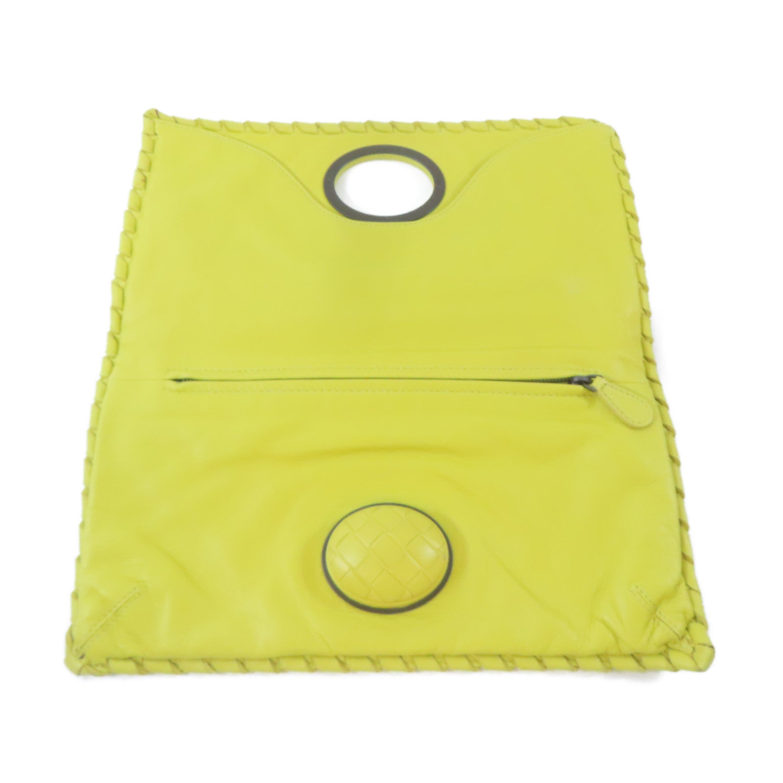 BOTTEGA VENETA 【激減優惠】牛皮皮革Clutch Bag手拿包黃色