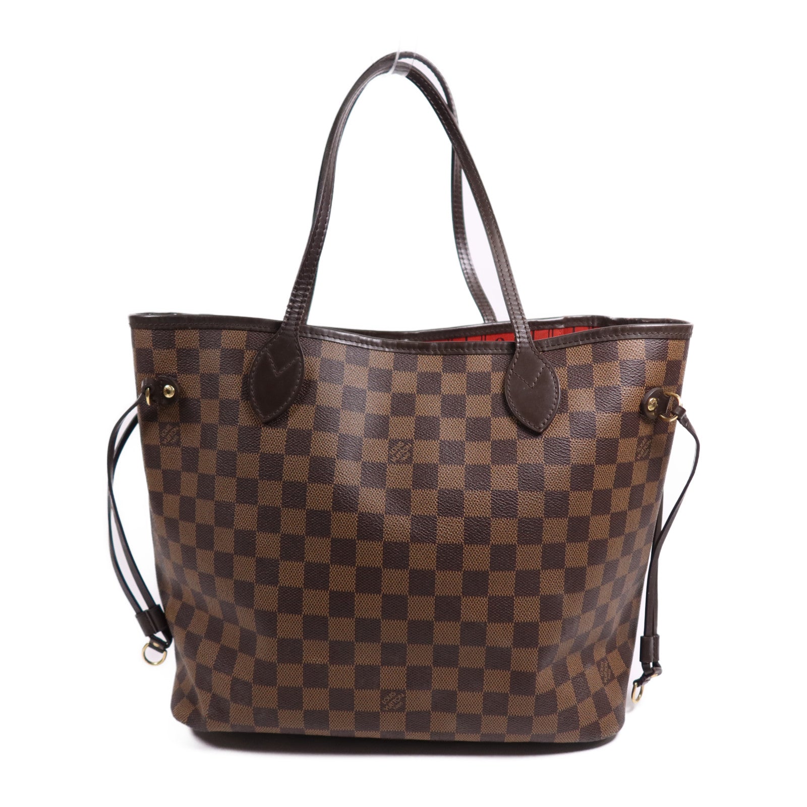 LOUIS VUITTON Damier Neverfull MM金扣手挽袋/肩背袋