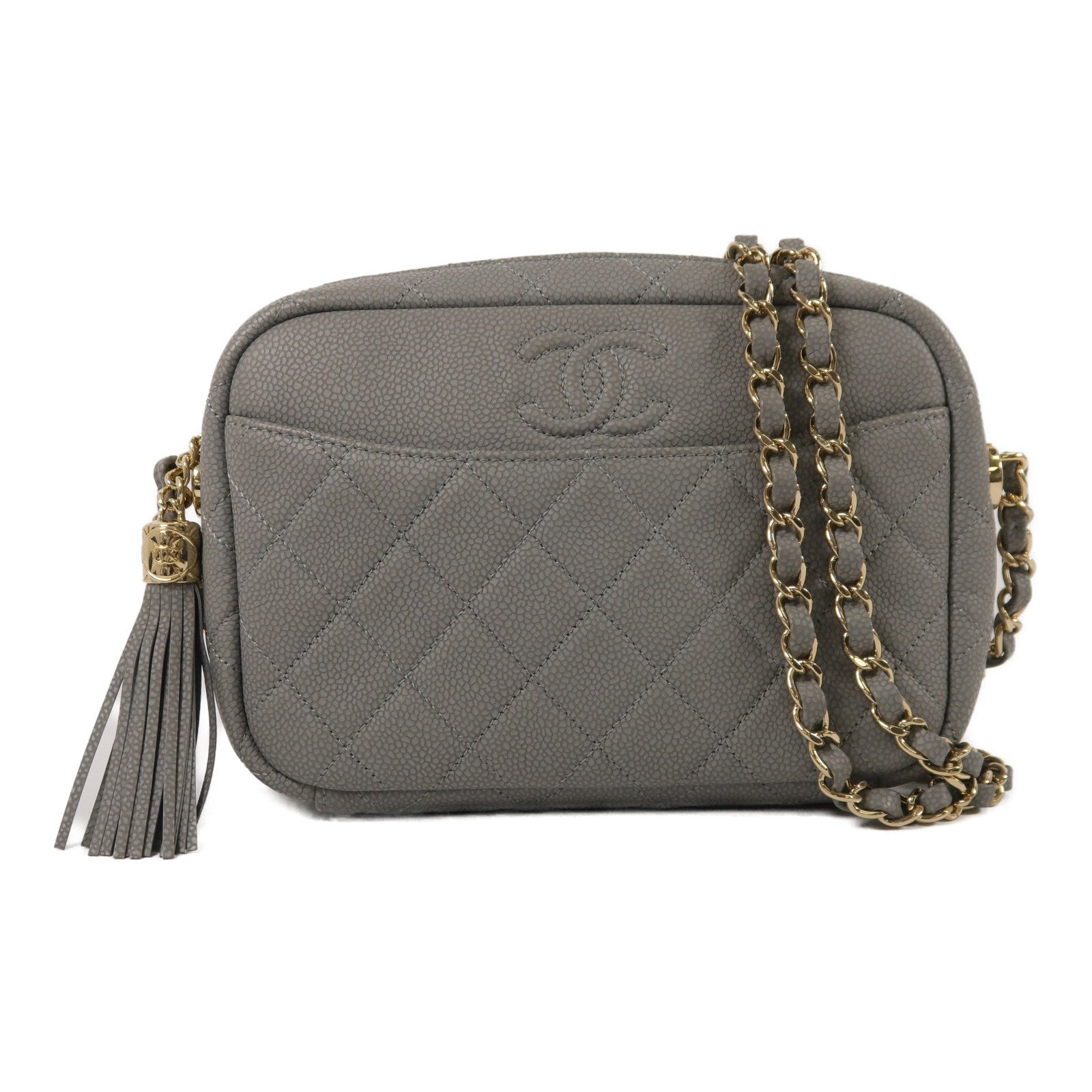 CHANEL 牛皮皮革Coco Tassel Camera Bag鏈帶肩背袋