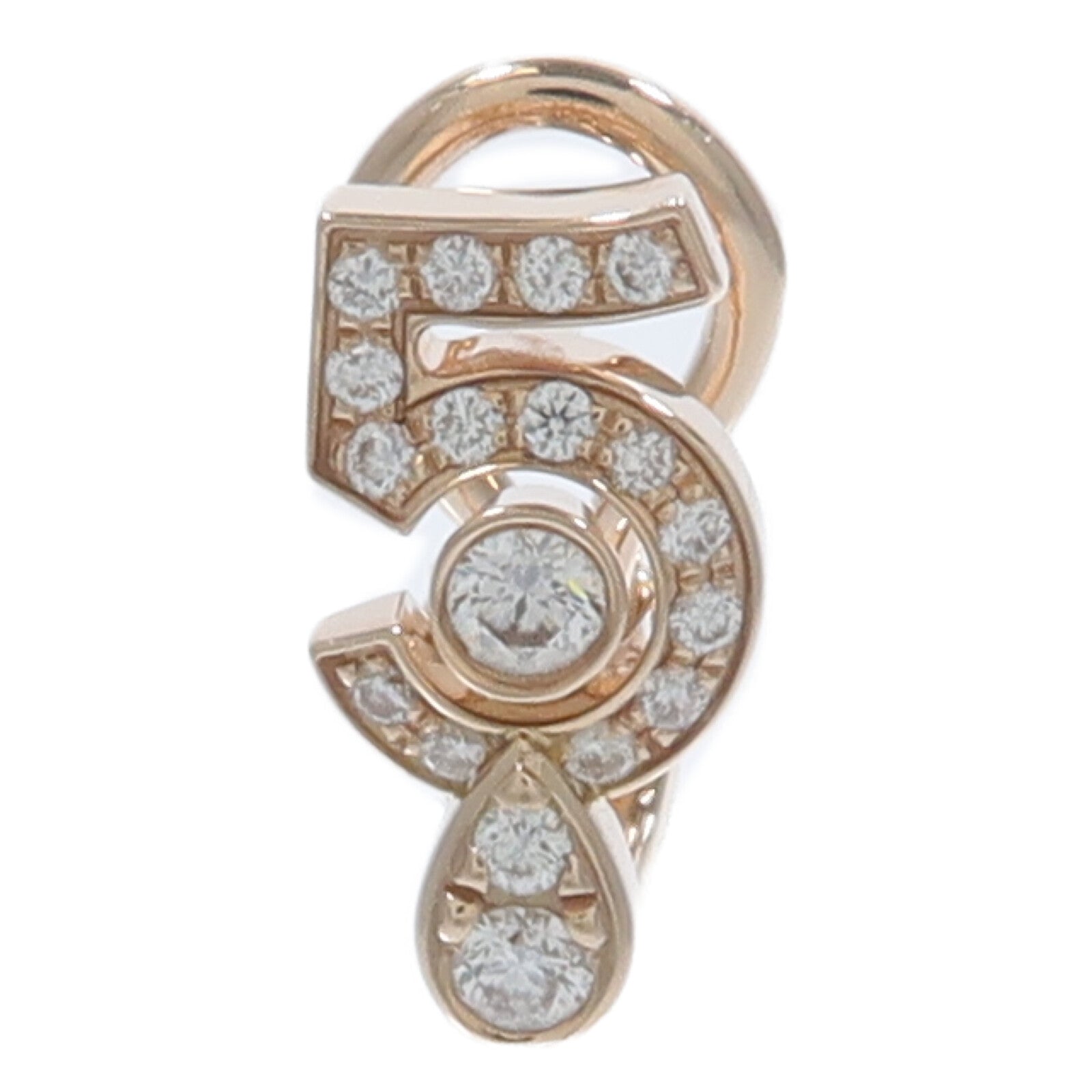 CHANEL 18K玫瑰金Eternal No.5 Single Earring鑽石耳環