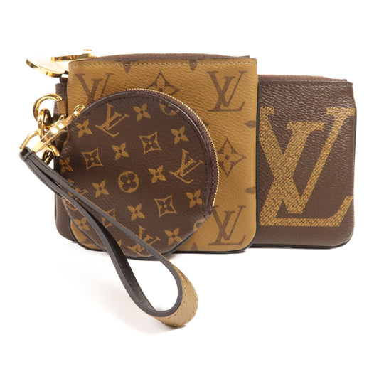 LOUIS VUITTON Monogram Reverse Pochette Trio金扣手拿包