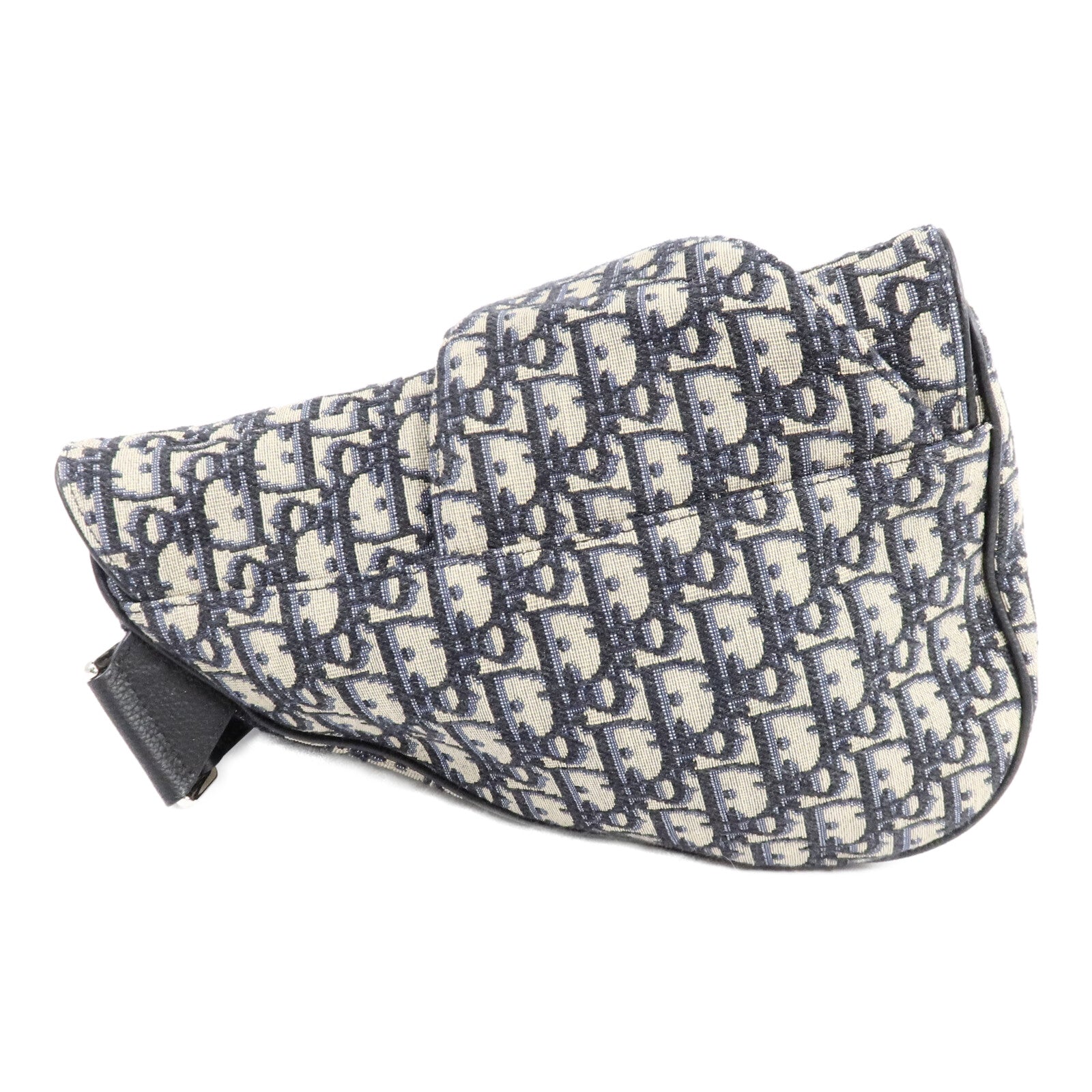 Dior 帆布Saddle Bag銀扣肩背袋