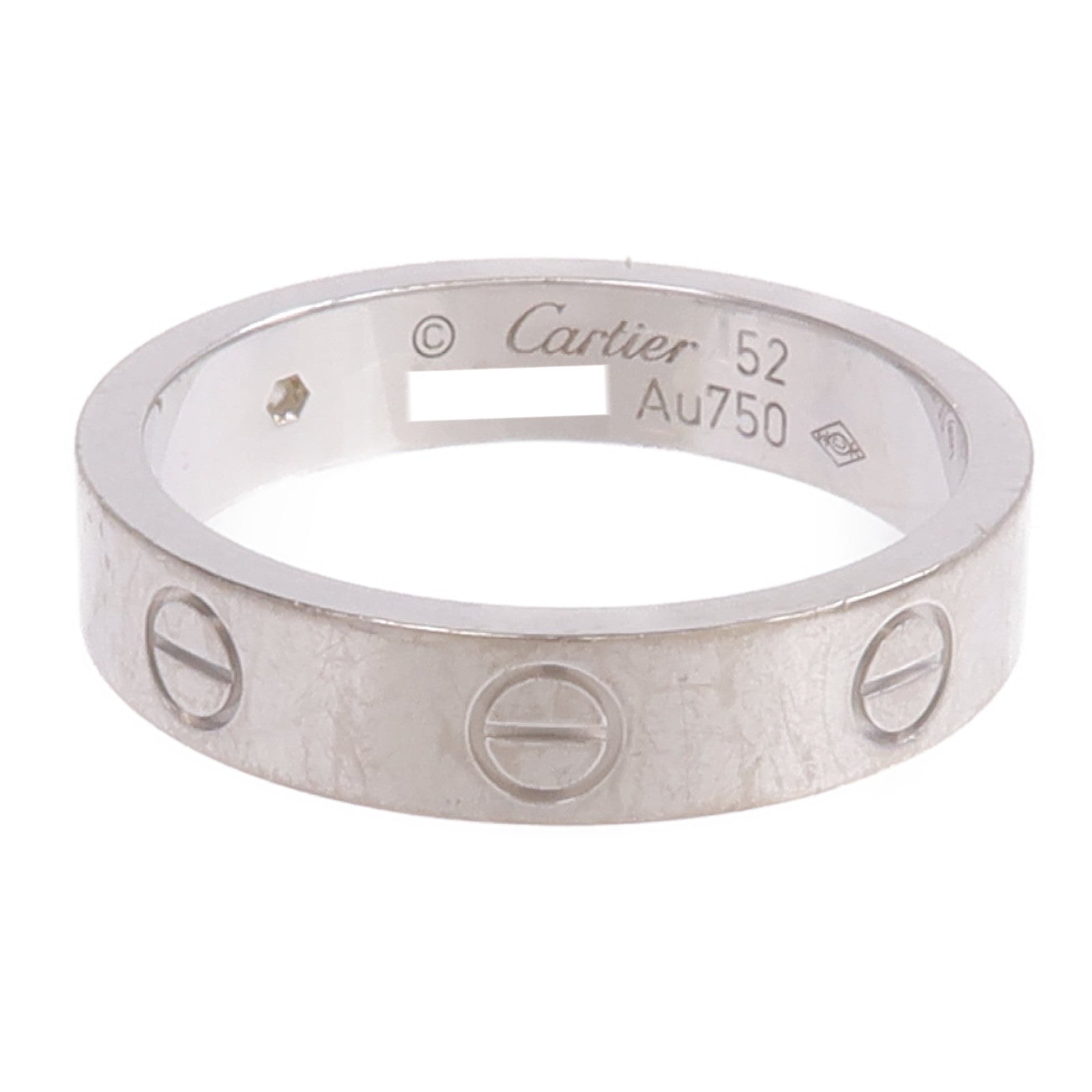 CARTIER 18K白金Love Ring 1P Diamond鑽石戒指