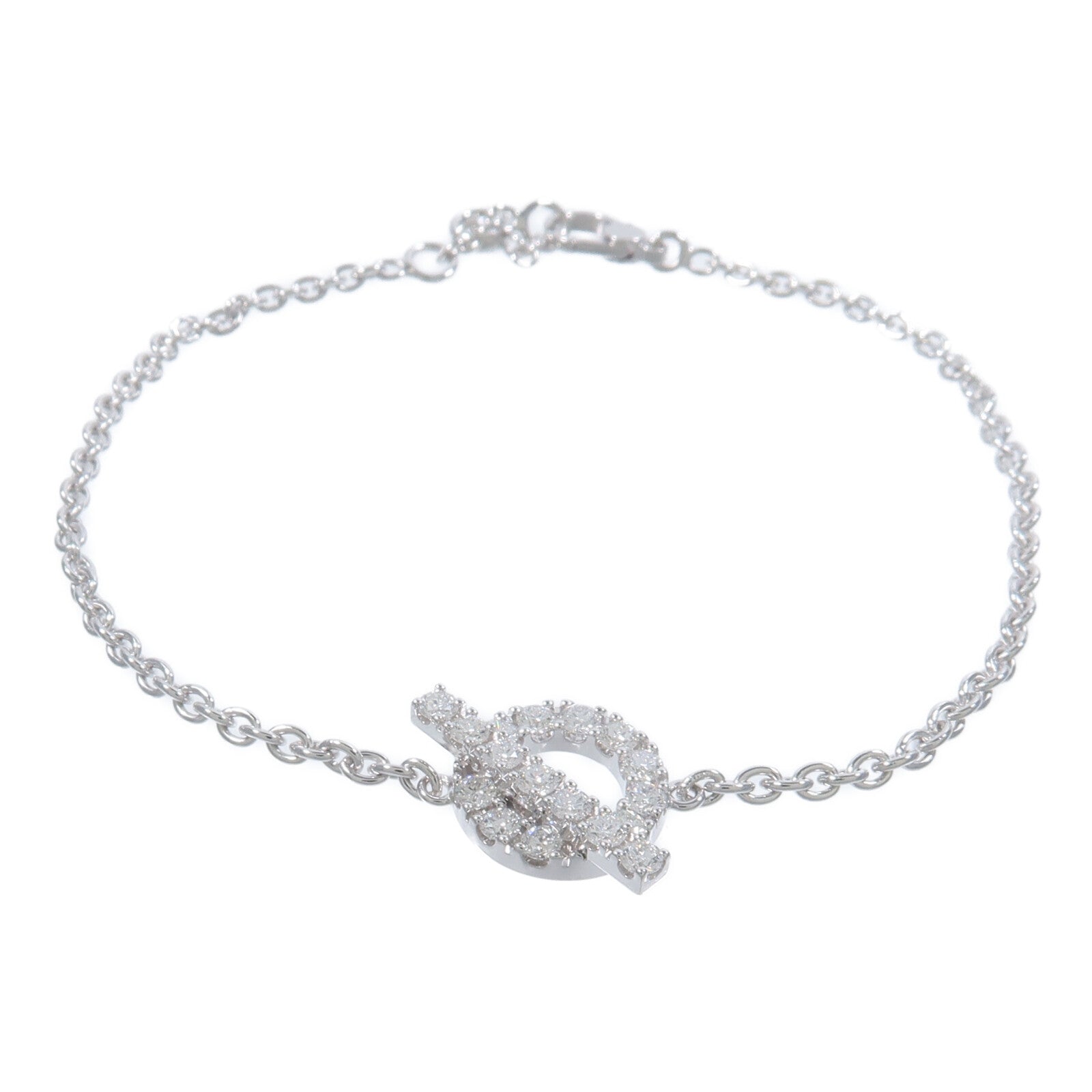 HERMES 18K白金Finesse Bracelet鑽石手鏈
