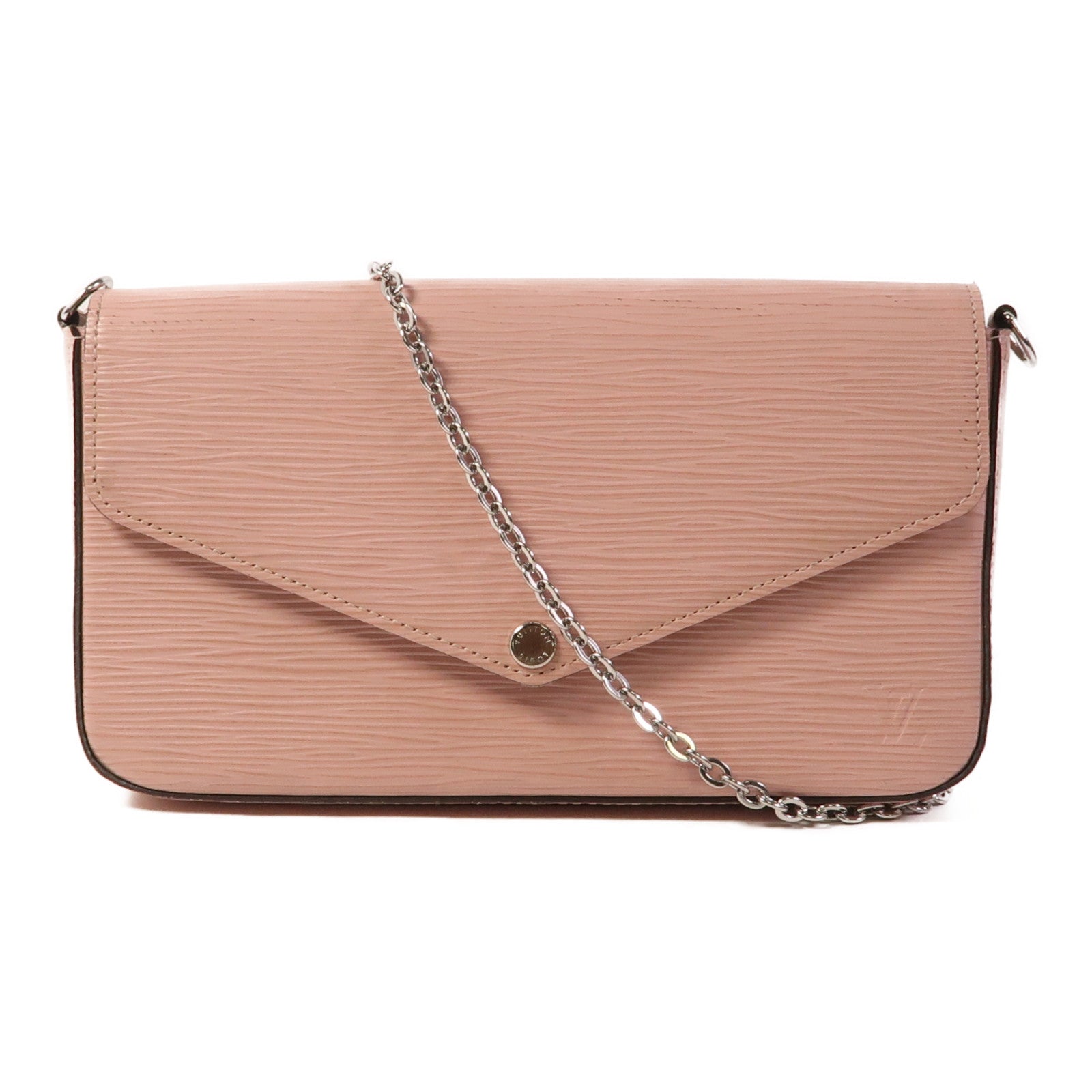 LOUIS VUITTON Epi Pochette Felissie銀扣鏈帶肩背袋