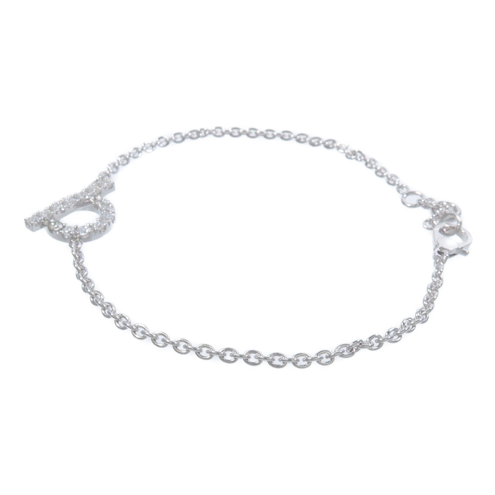 HERMES 18K白金Finesse Bracelet鑽石手鏈