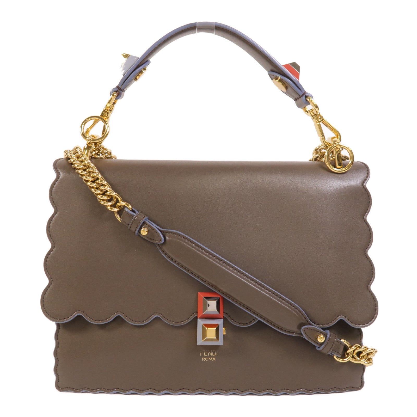 FENDI 牛皮皮革Kan I手挽肩背兩用袋