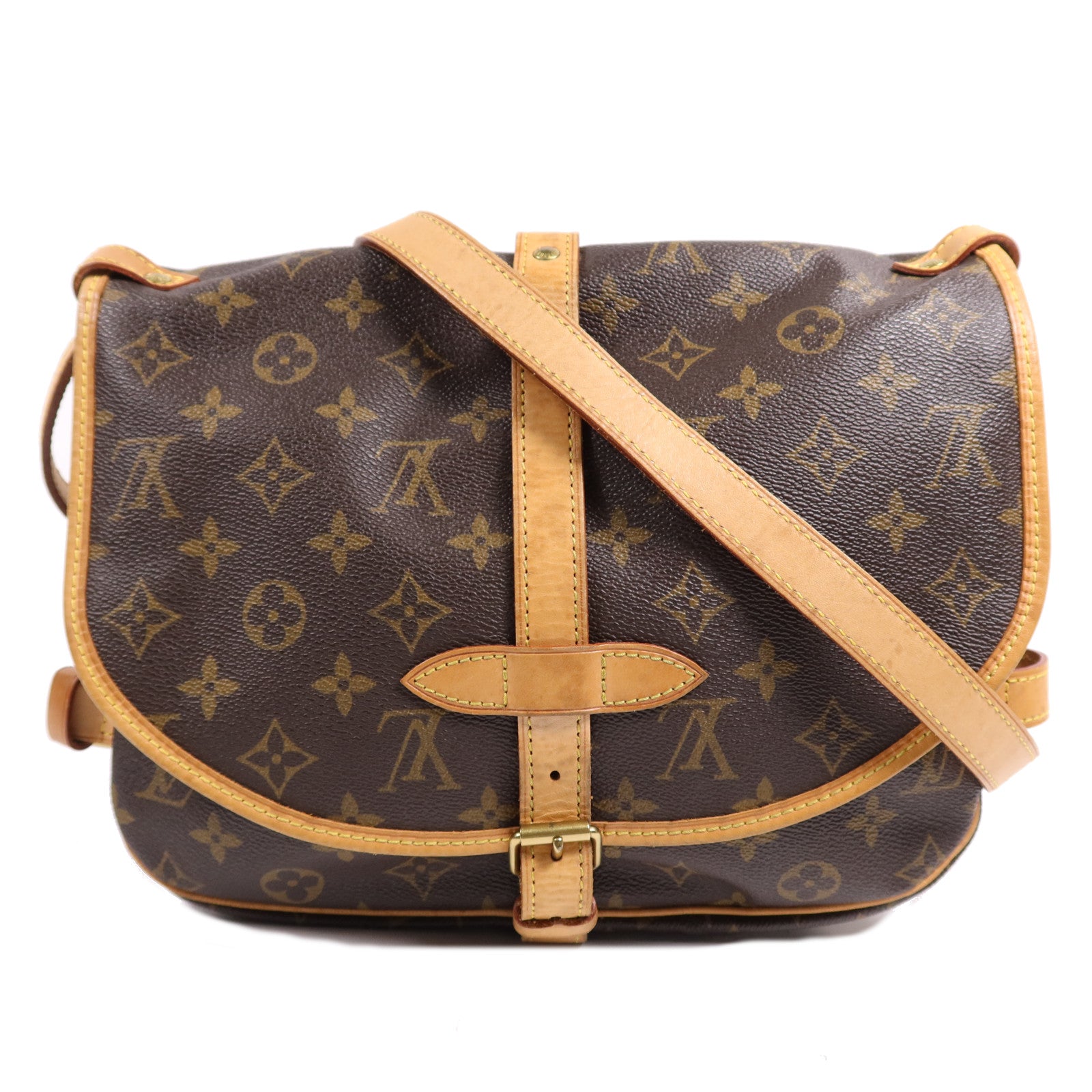 LOUIS VUITTON Monogram Saumur 30金扣肩背袋