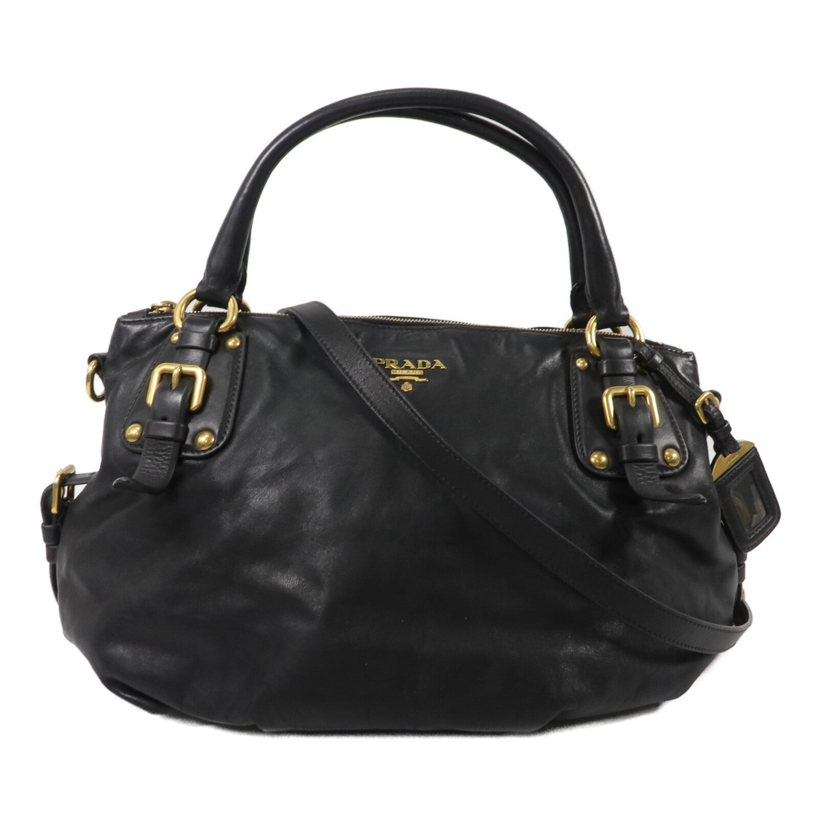 PRADA 牛皮皮革Sacca Shoulder Bag手挽肩背兩用袋