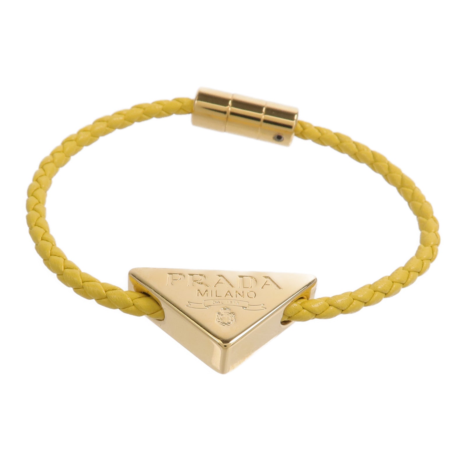 PRADA 牛皮皮革Braided Bracelet手帶