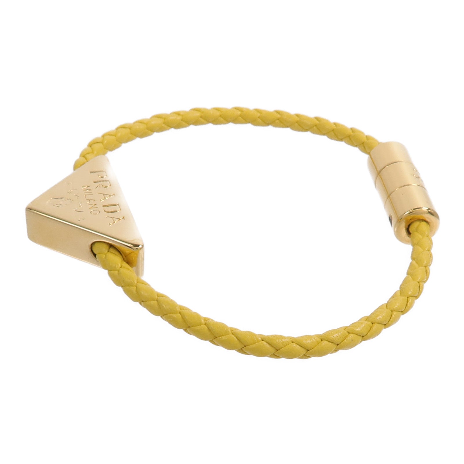 PRADA 牛皮皮革Braided Bracelet手帶