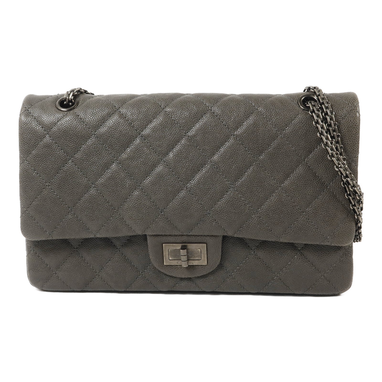 CHANEL 牛皮皮革2.55 Large鏈帶肩背袋
