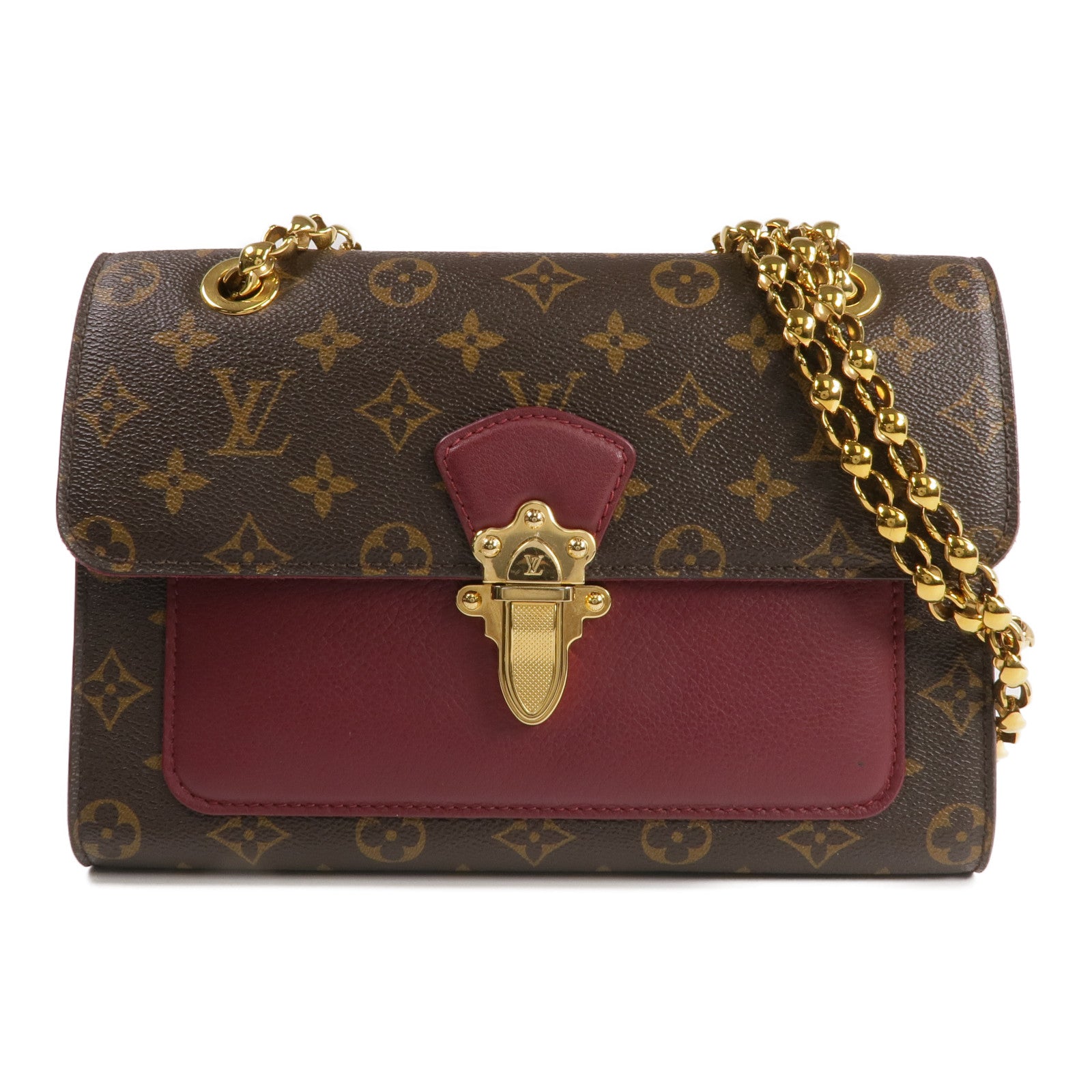 LOUIS VUITTON Monogram Victoire金扣鏈帶肩背袋
