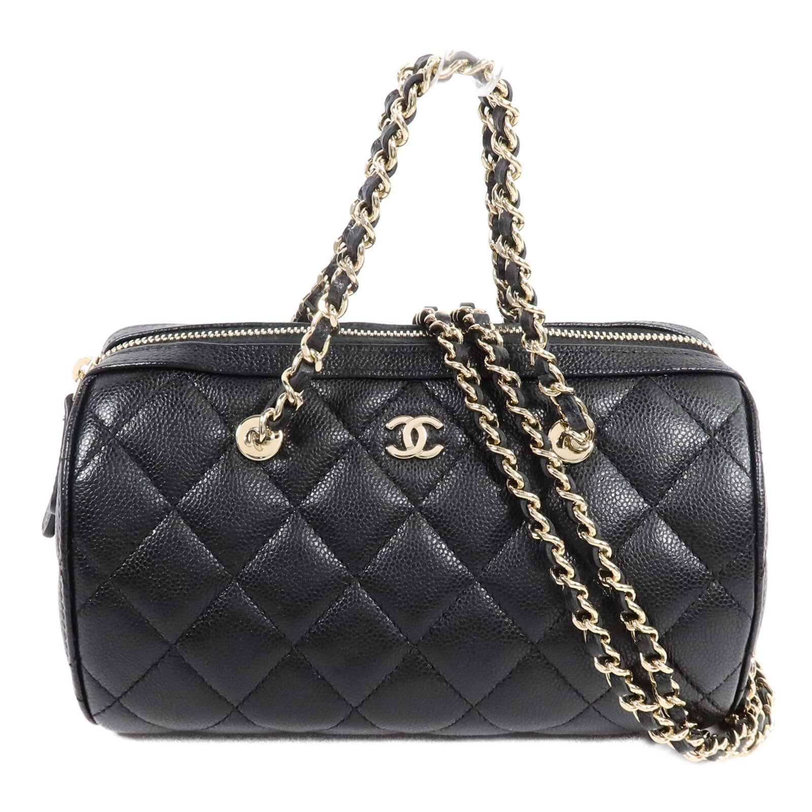 CHANEL 牛皮皮革Boston Bag手挽肩背兩用袋