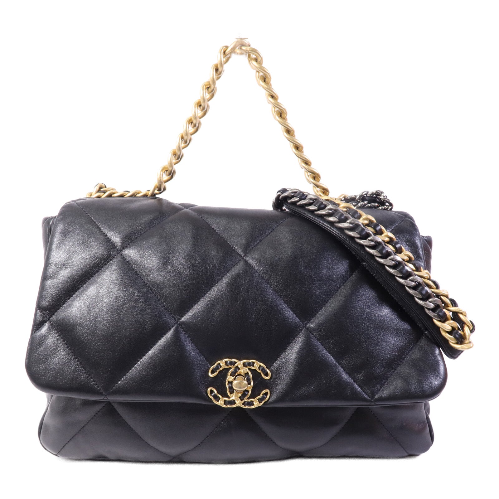 CHANEL 羊皮皮革Chanel 19 Maxi鏈帶肩背袋