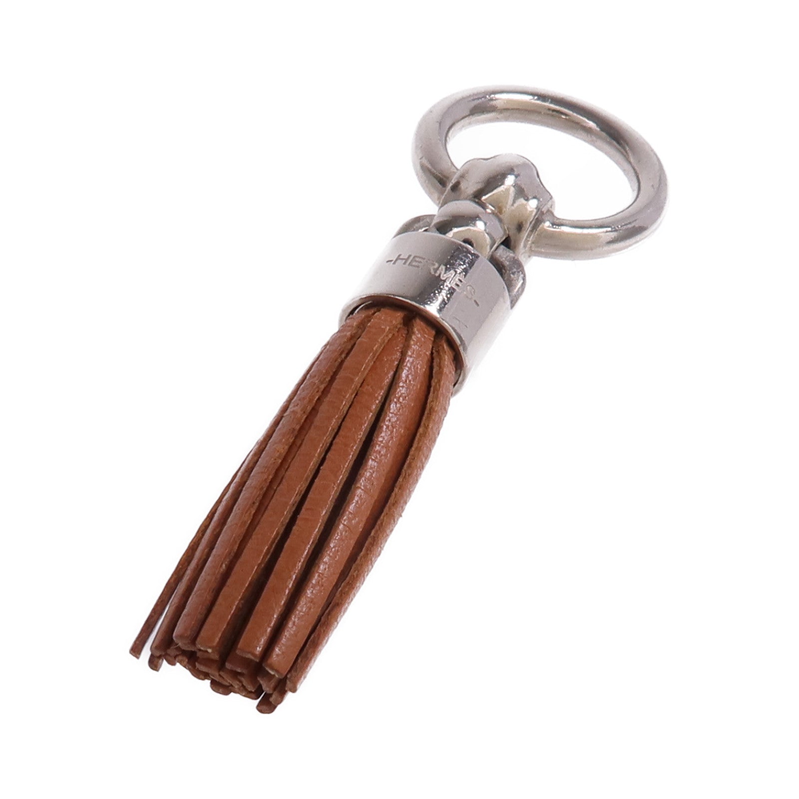 HERMES Swift皮革Charm銀扣掛飾