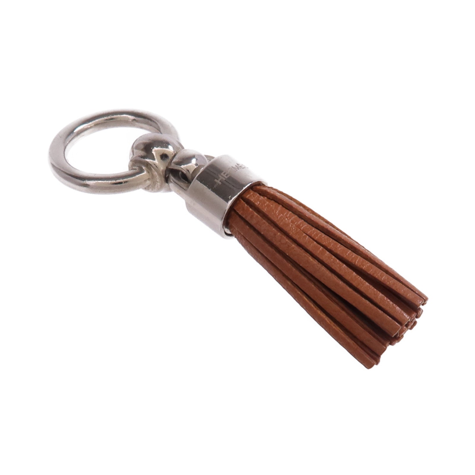 HERMES Swift皮革Charm銀扣掛飾