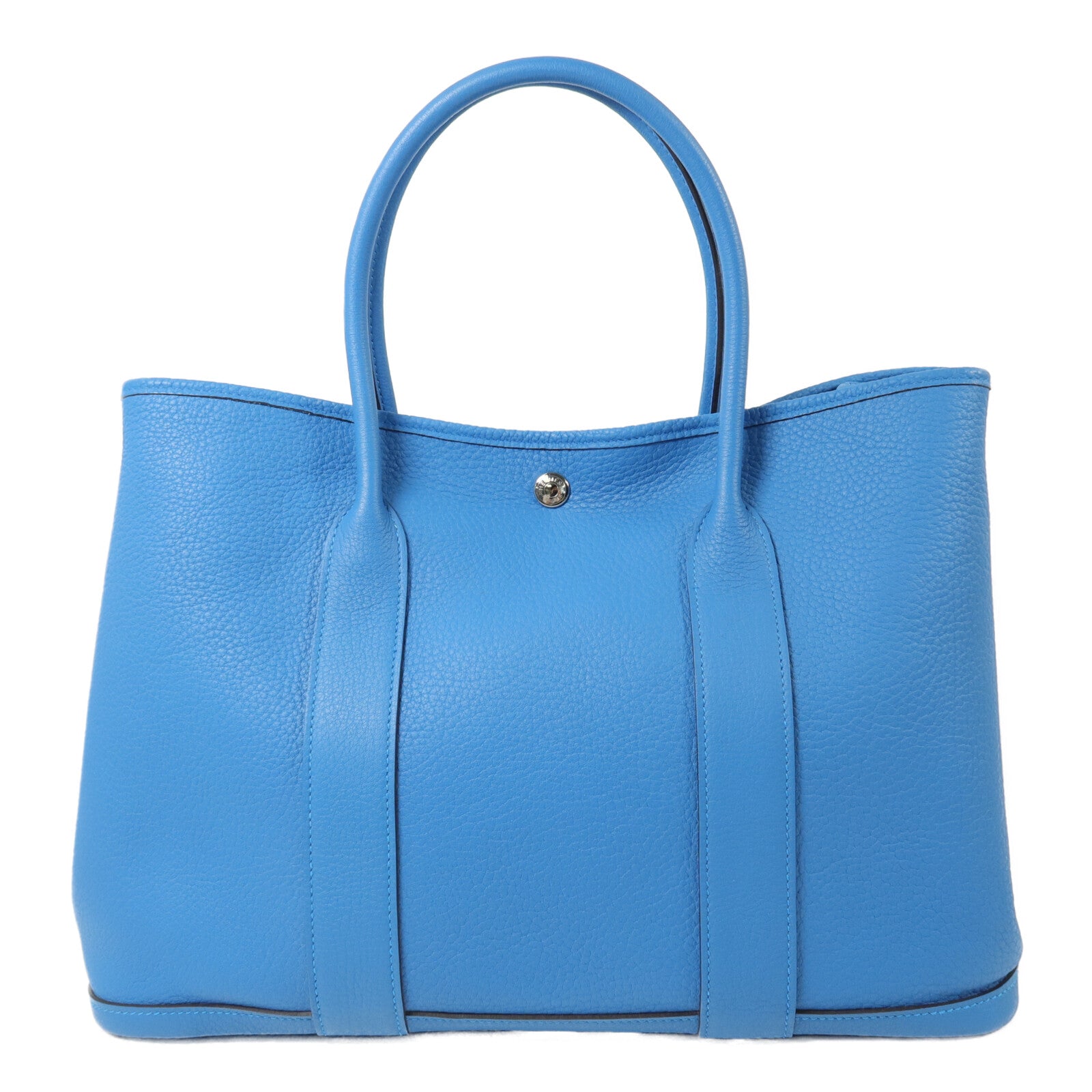 HERMES Negonda皮革Garden Party PM手挽袋Bleu Zanzibar