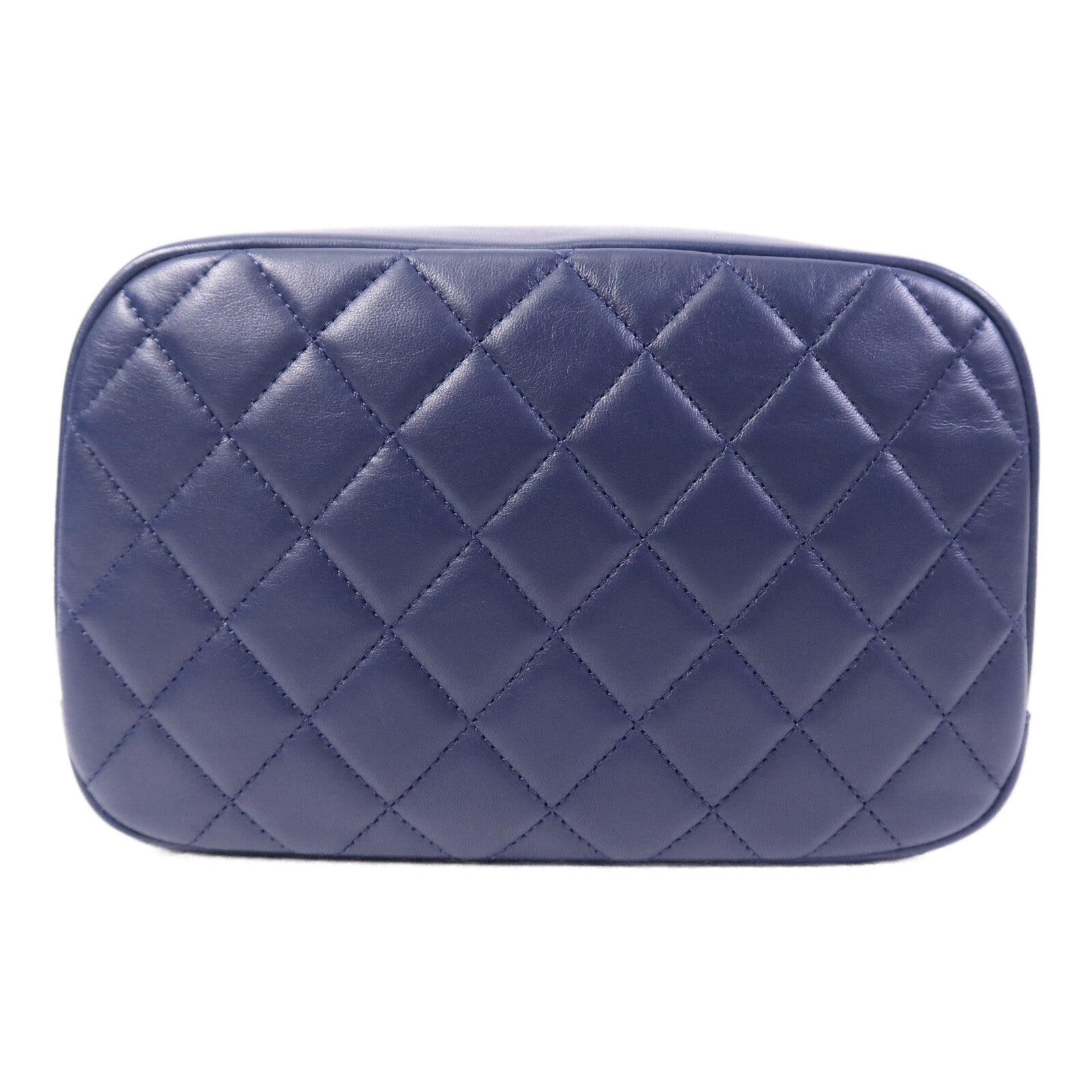 CHANEL 羊皮皮革Pouch銀扣手拿包