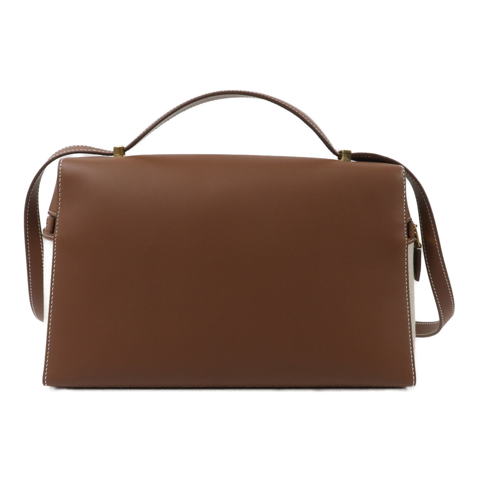 Loro Piana 帆布/牛皮皮革Extra Pocket L27手挽肩背兩用袋