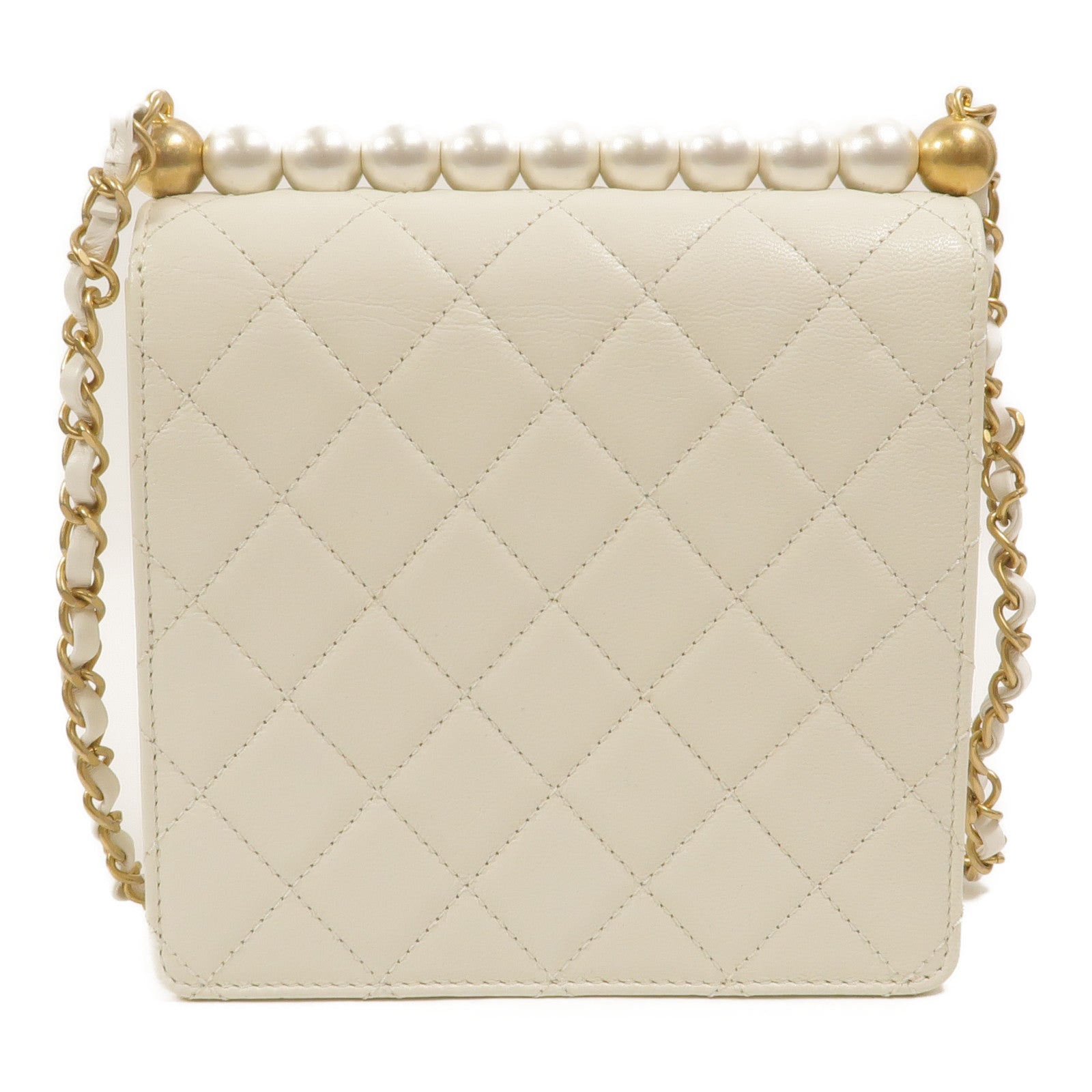 CHANEL 羊皮皮革Small Chic Pearls Flap Bag鏈帶肩背袋