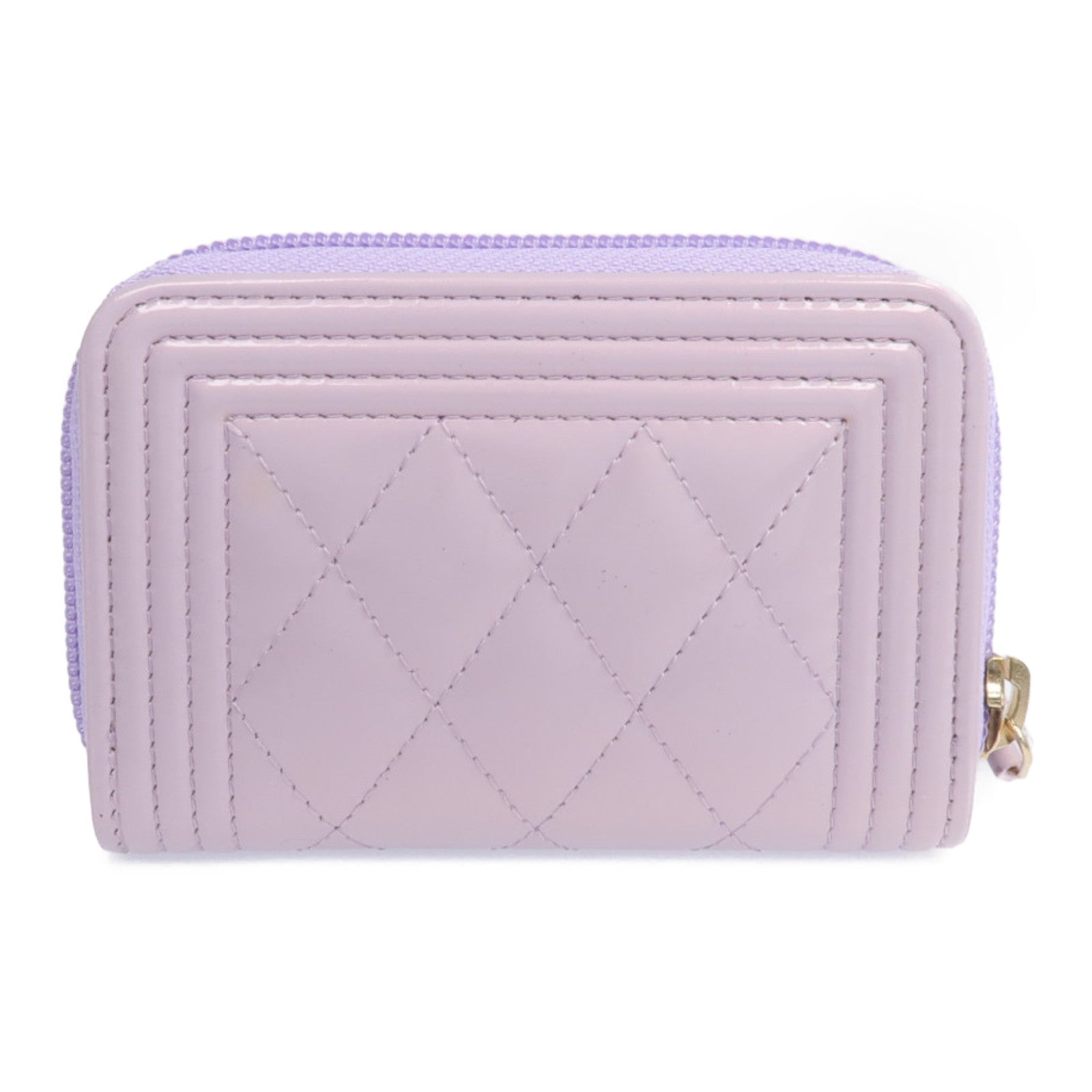 CHANEL 漆皮皮革Boy Coin Purse金扣零錢包