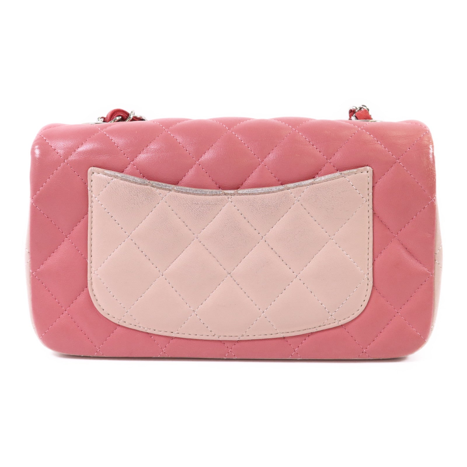 CHANEL 羊皮皮革Classic Flap 20銀扣鏈帶肩背袋