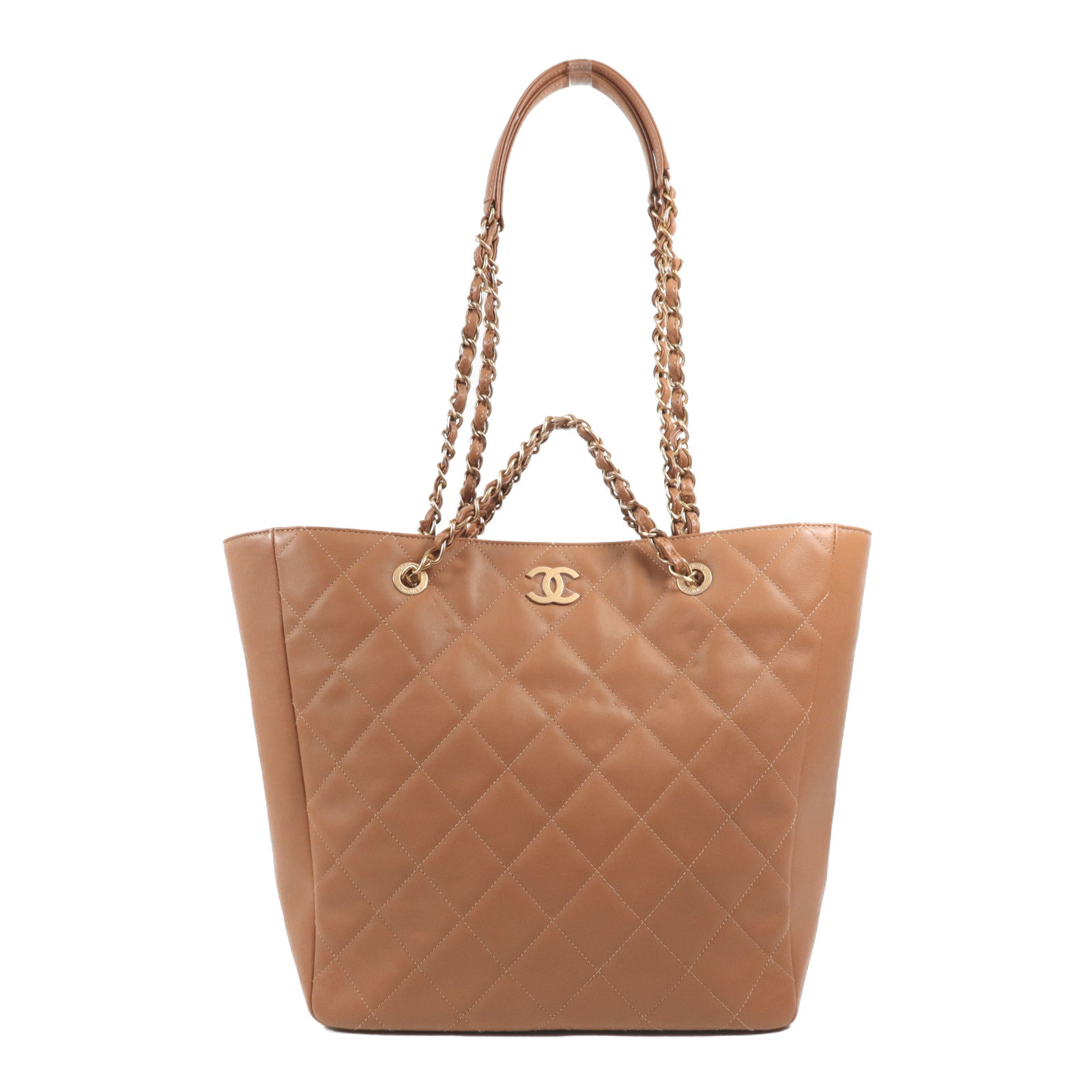 CHANEL 【激減優惠】羊皮皮革Tote Bag金扣手挽肩背兩用袋