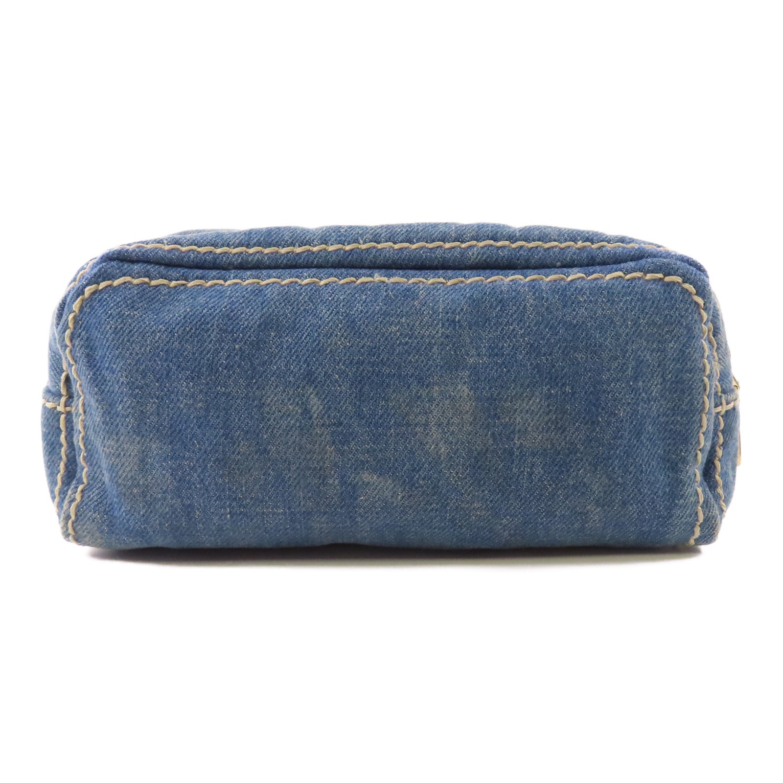 PRADA 牛仔布Pouch金扣手拿包