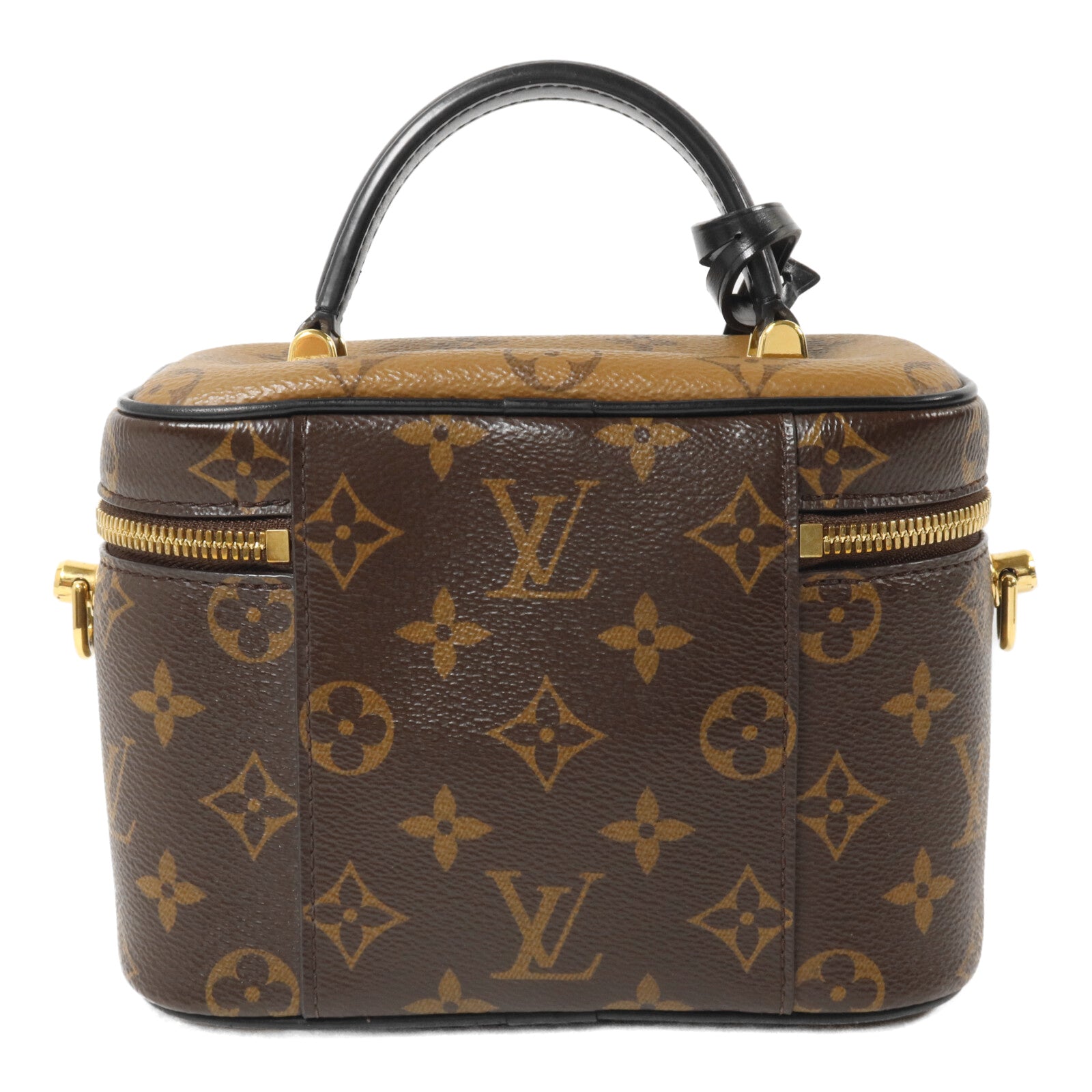 LOUIS VUITTON Monogram Reverse Vanity PM鏈帶手挽肩背兩用袋棕色
