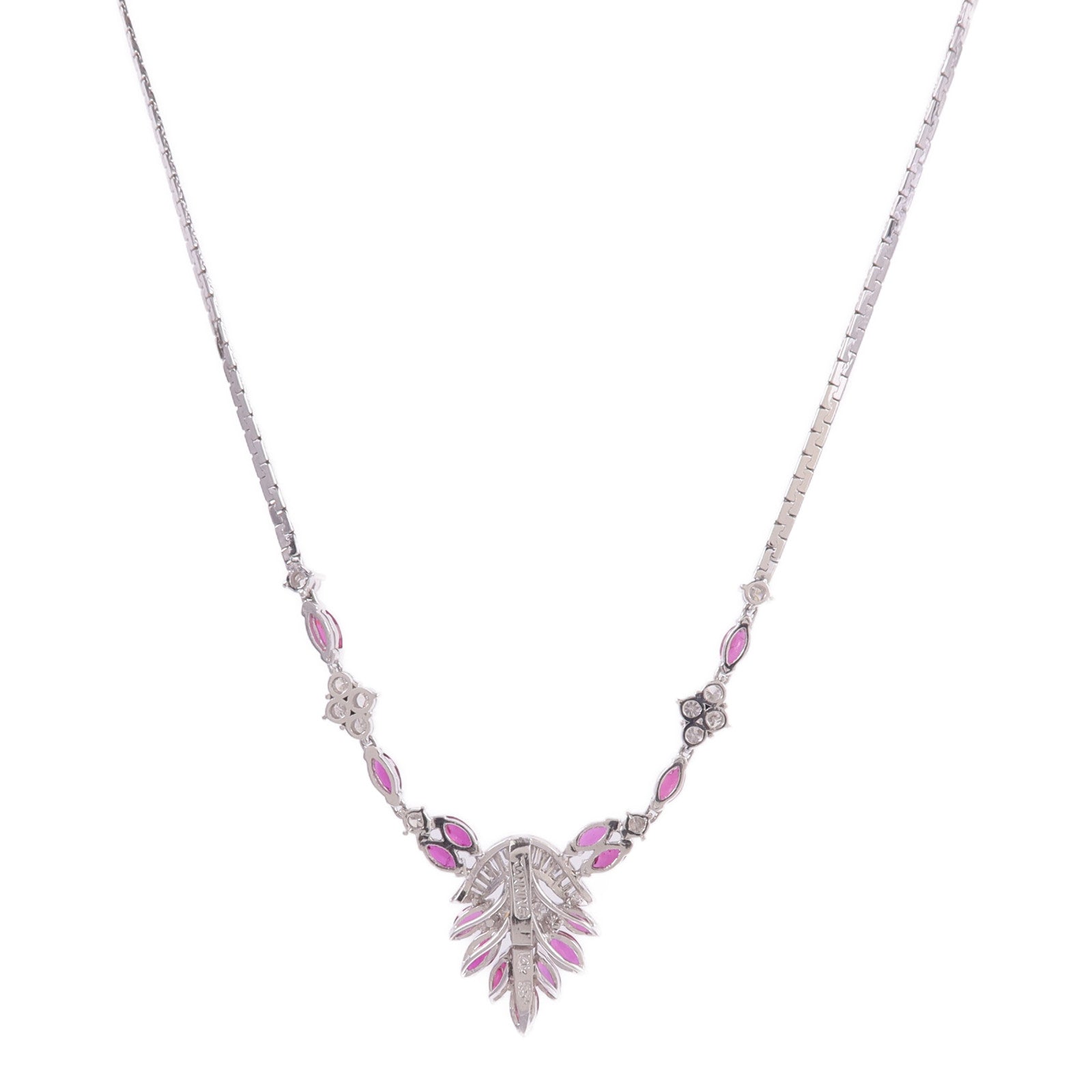 JEWELRY 14K白金Ruby Diamond Necklace紅寶石/鑽石項鍊