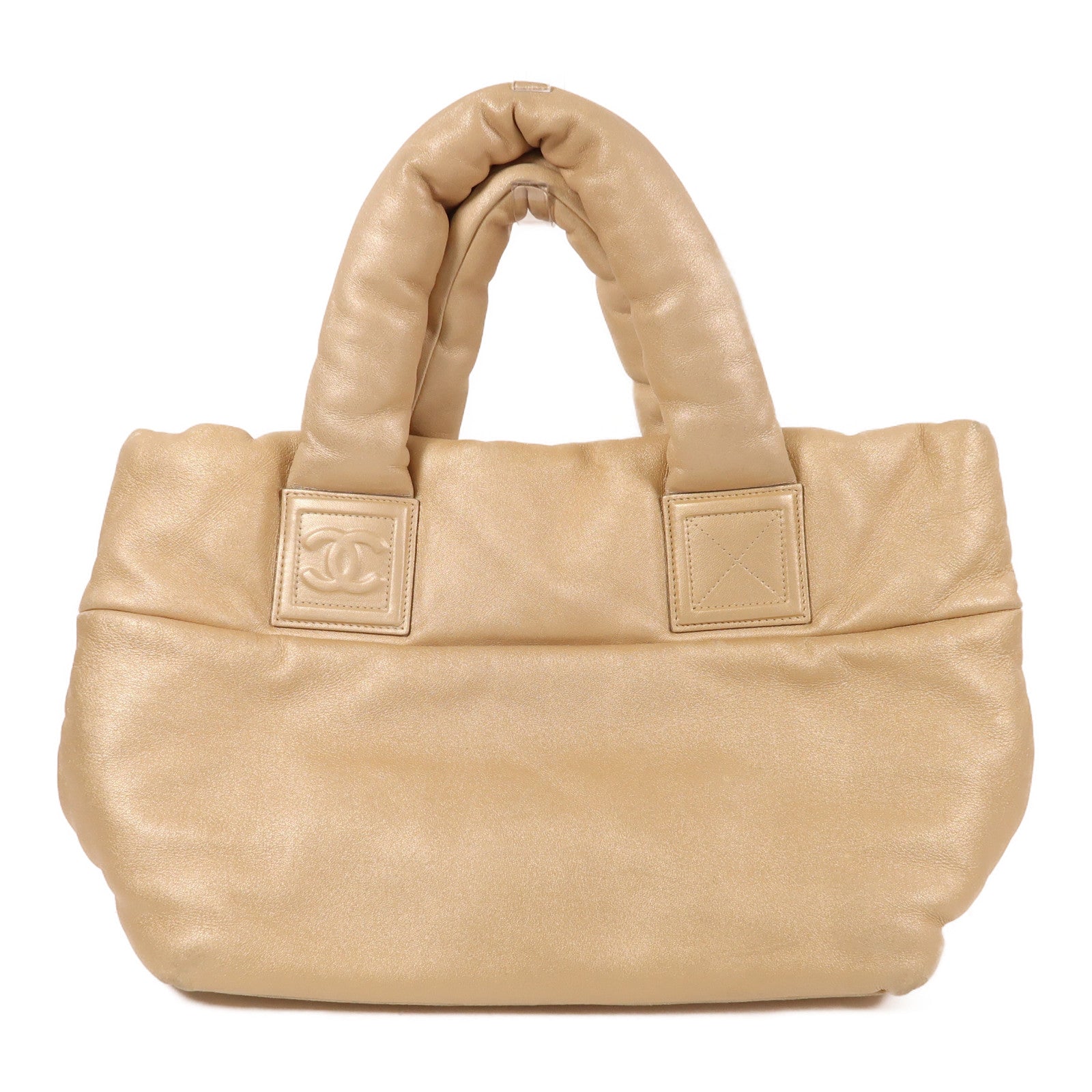 CHANEL CC GHW Coco Cocoon HandBag Tote Bag Leather Gold