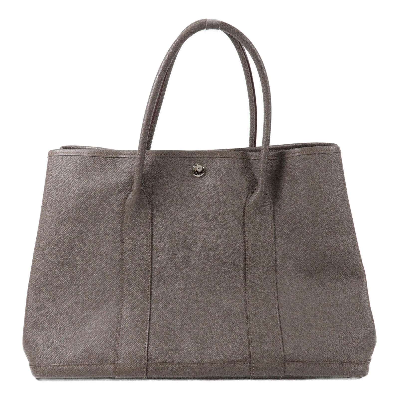 HERMES Epsom皮革Garden Party PM手挽袋Etain
