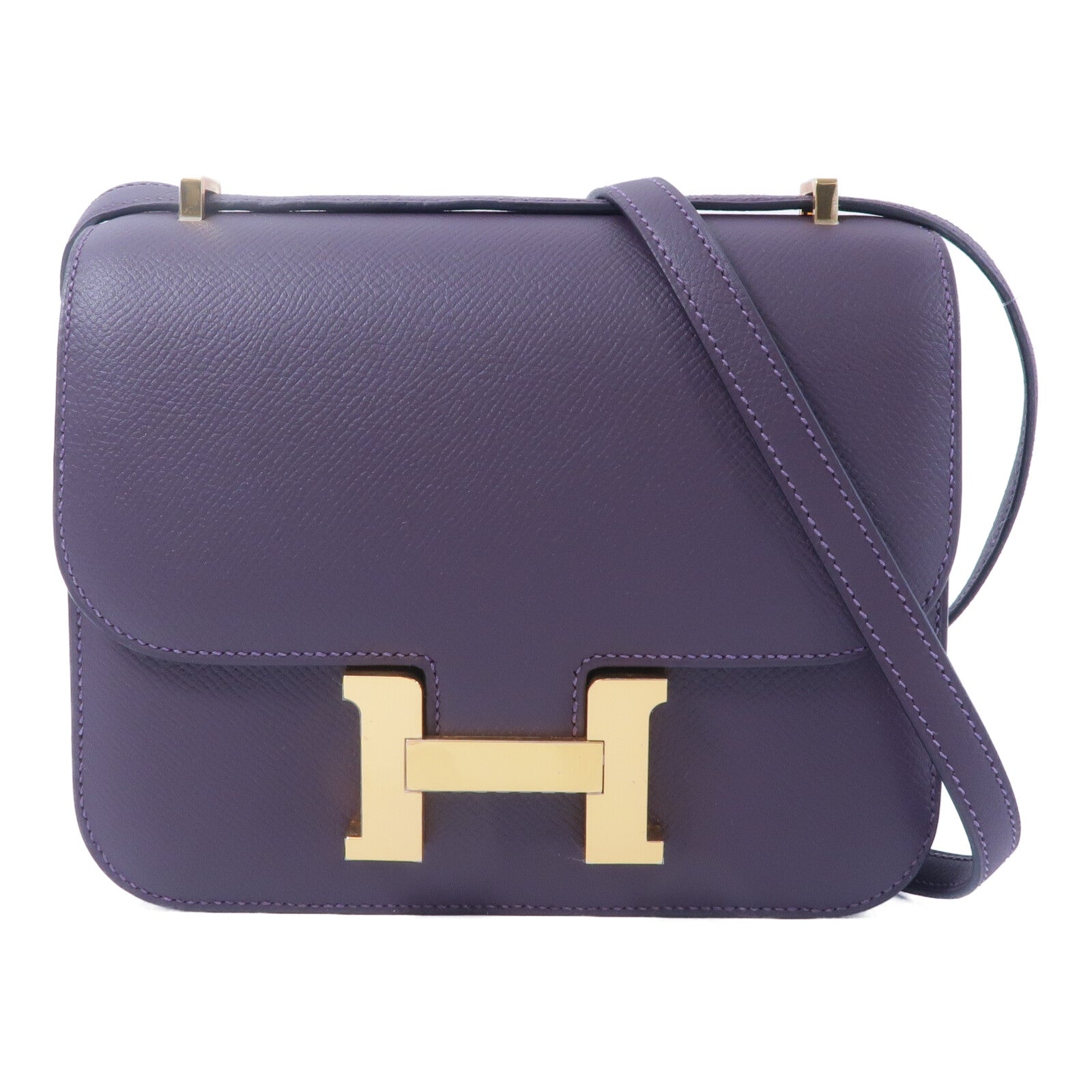 HERMES Epsom皮革Constance Mini肩背袋Tosca